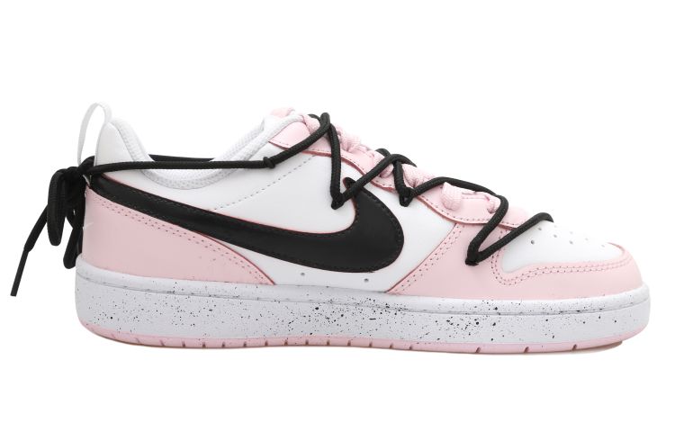 Order [Kasut Custom] Nike Court Borough Low 'Hitam-Pink Splatter Deconstructed' DQ0492-100(Team拾玖-黑粉泼墨S-BOX)