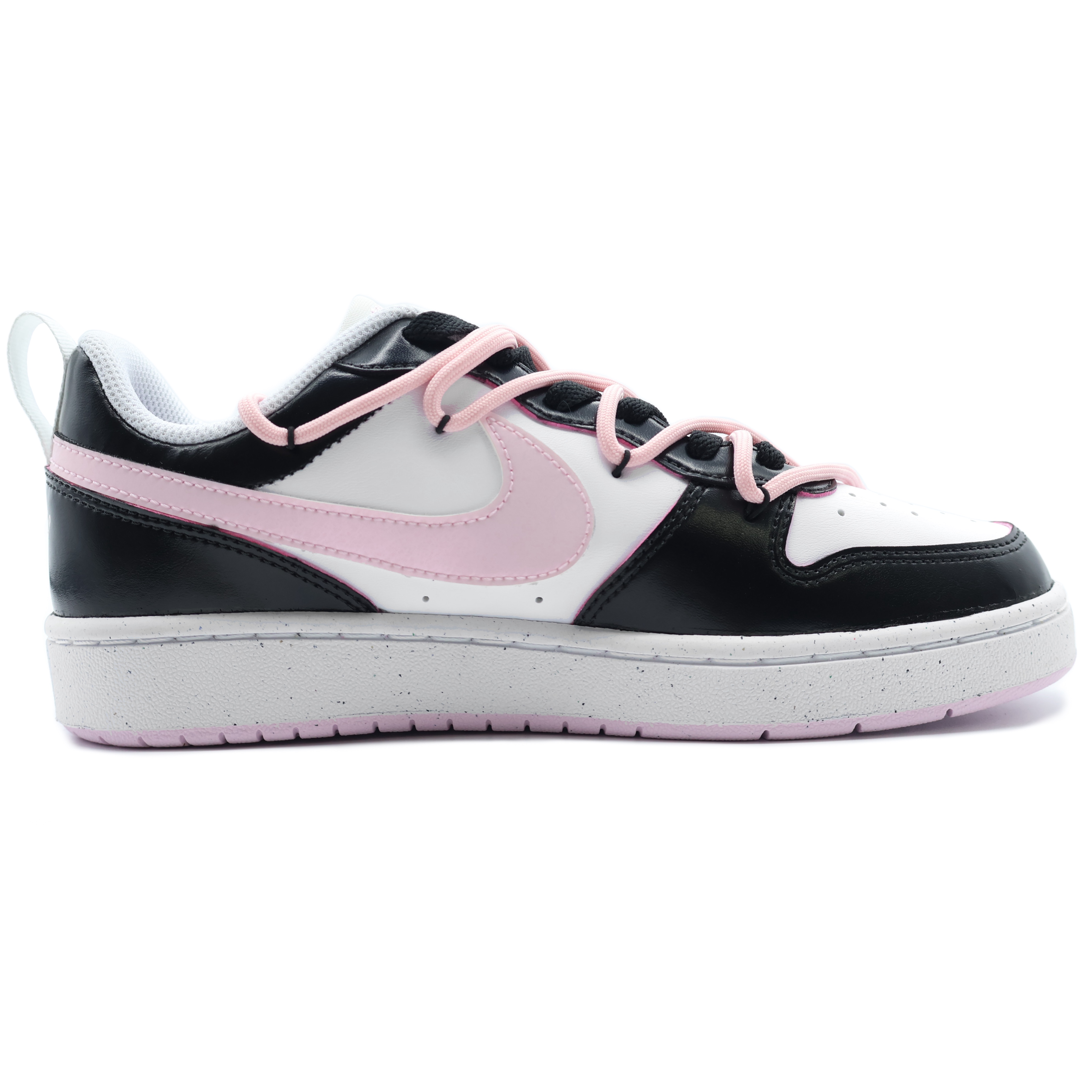 Shop [Sepatu Kustom] Nike Court Borough Low 'Hitam-Pink Grafiti' DV5456-105（Team155-forever）