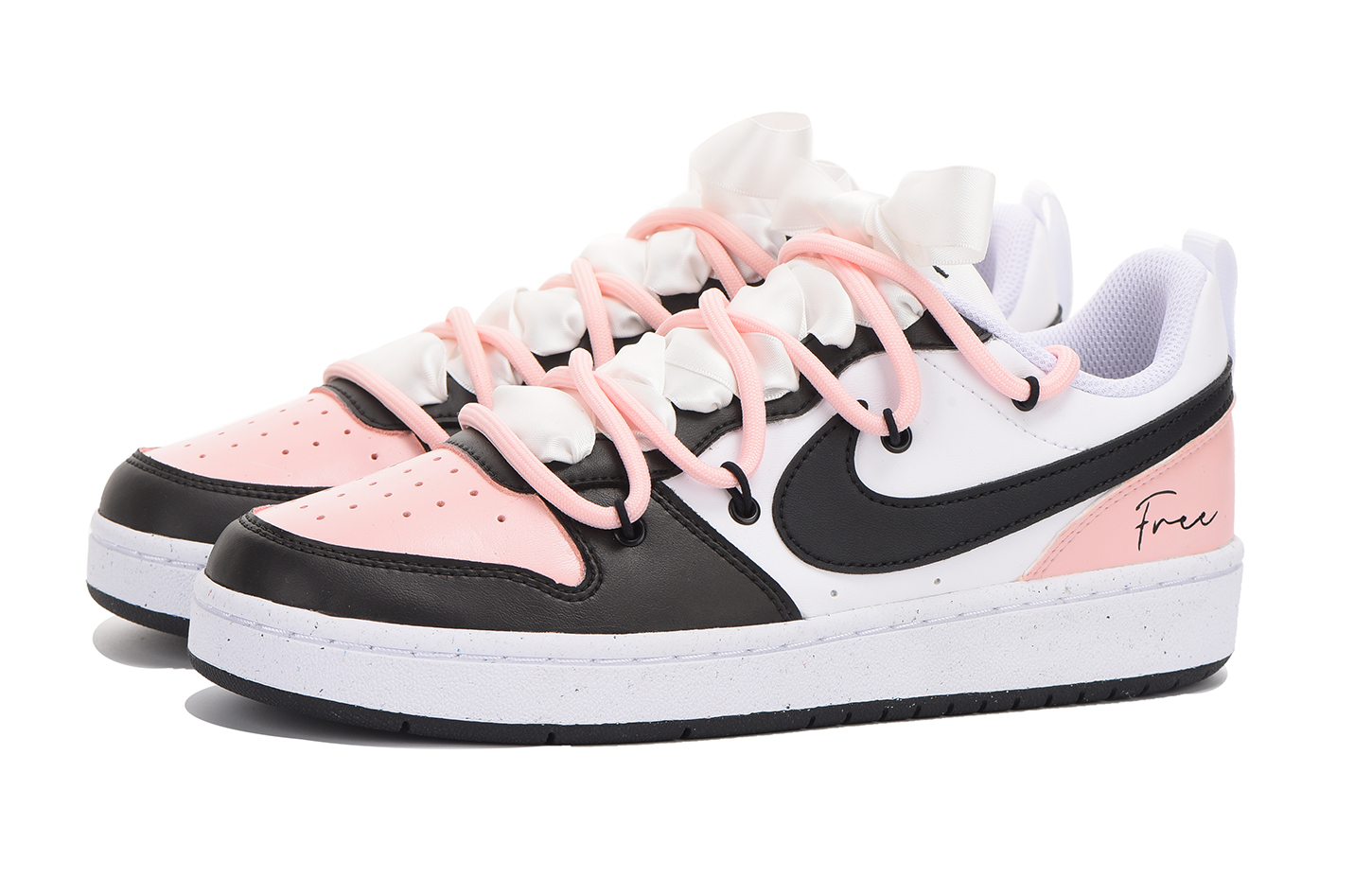 Purchase [定制鞋] Nike Court Borough Low '黑粉潮流' DV5456-104(Team32-女款丝带粉墨SBOX)