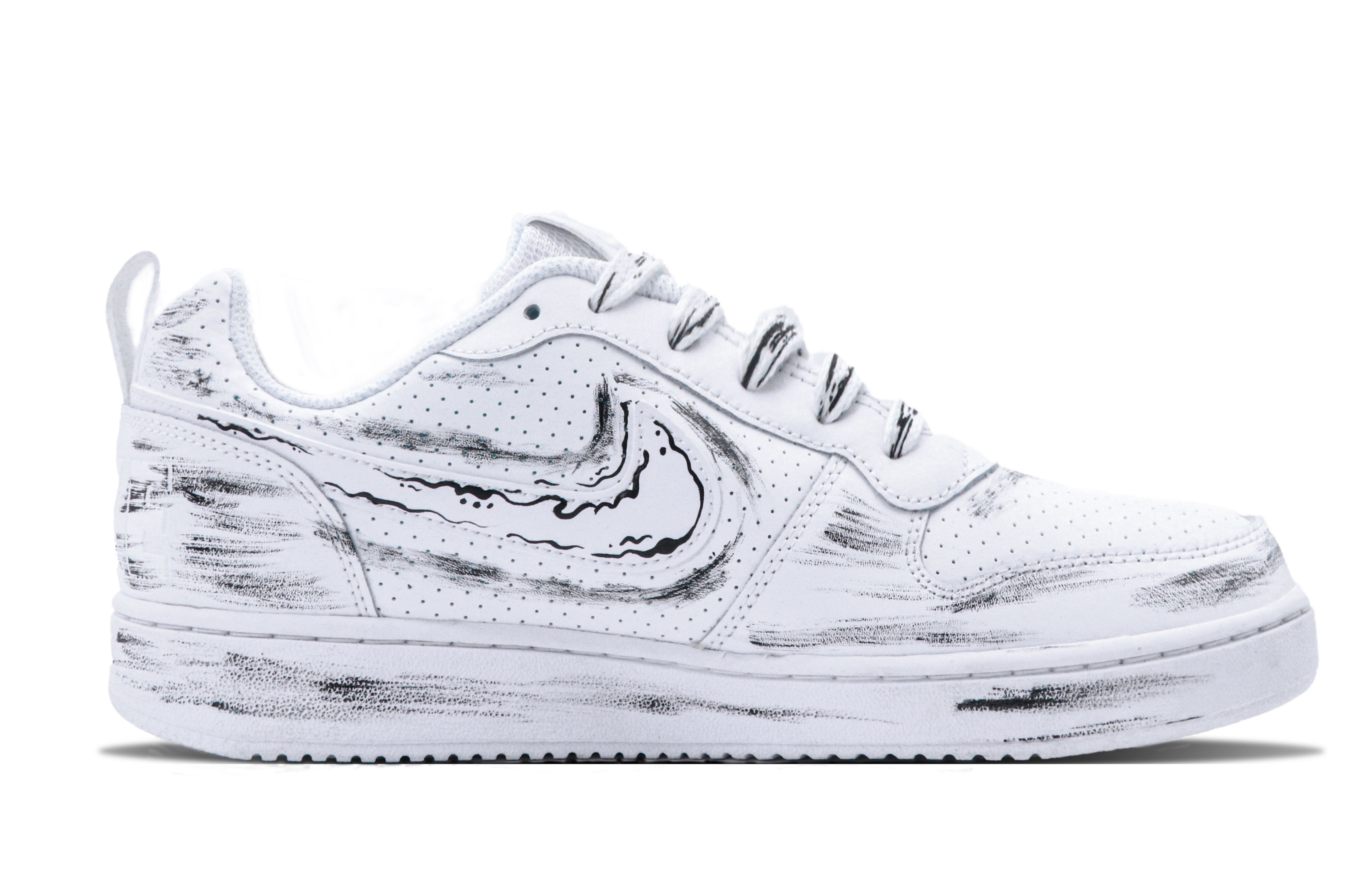 [Custom Shoes] Nike Court Borough Low 'Black-White Anime' 圖 3