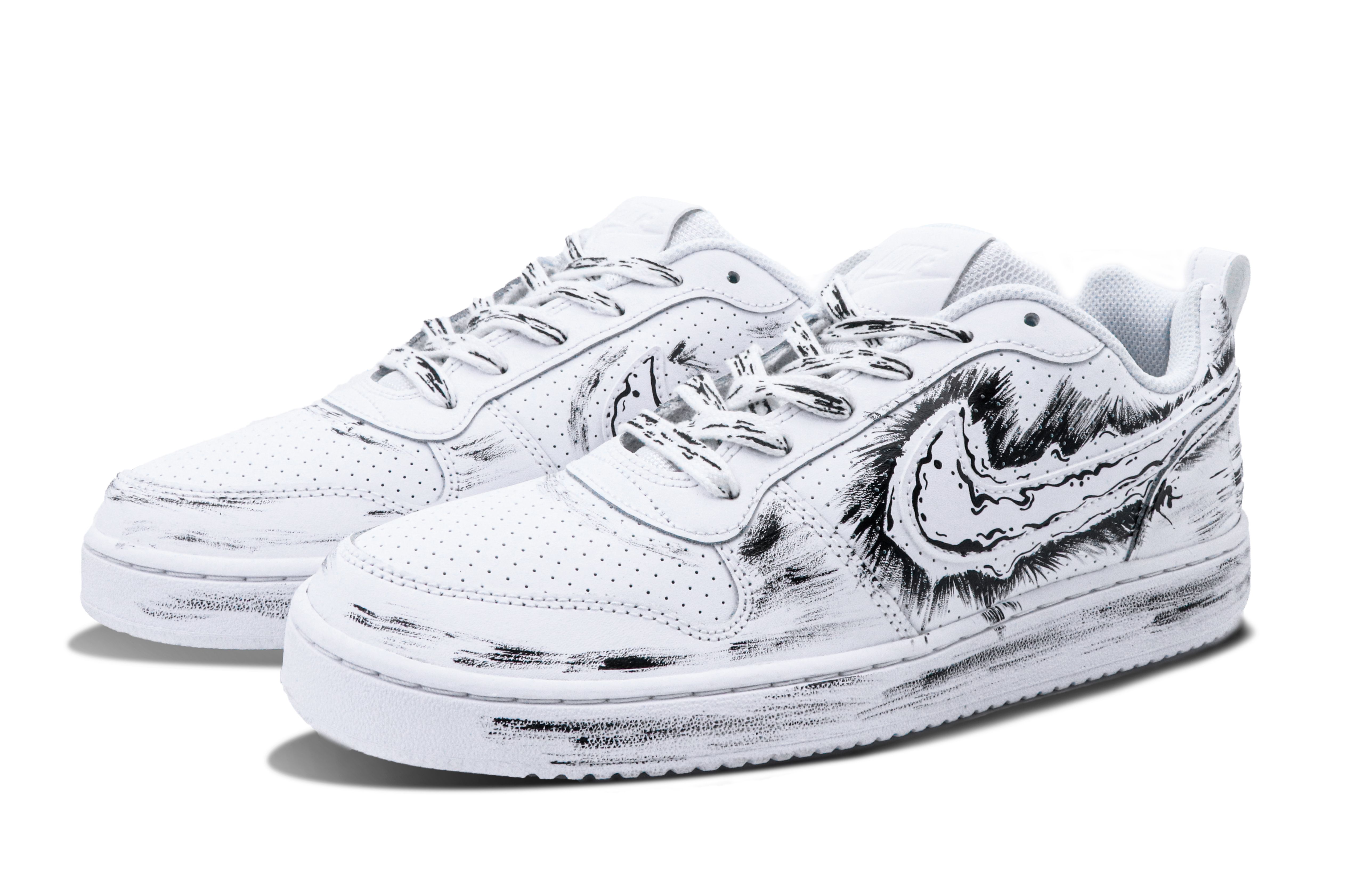 [Custom Shoes] Nike Court Borough Low 'Black-White Anime' 圖 4