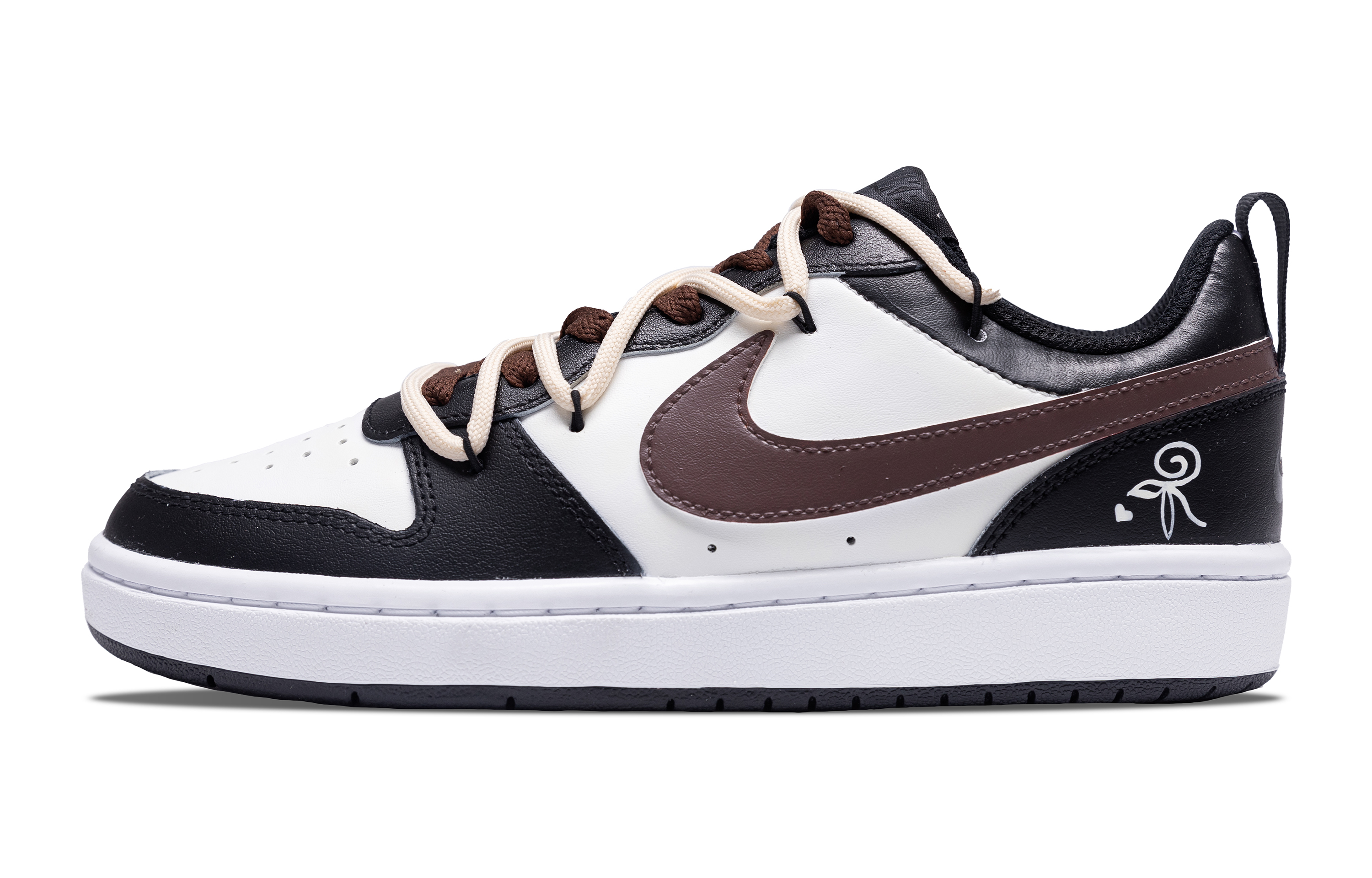 Order 나이키 코트 버로우 로우 '블랙 브라운 커스텀' (Nike Court Borough Low '블랙 브라운 커스텀') BQ5448-115(Team7-GS-OX-S-BOX)