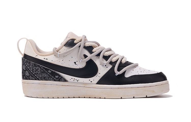 [Custom Shoes] Nike Court Borough Low 'Black Grey Paisley Splash' 圖 3