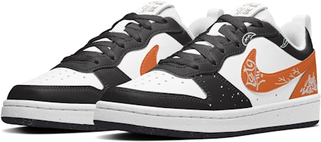 【訂製球鞋】 Nike Court Borough系列 減齡愛情 腰果花 潮流 街頭 字母 解構高街 扣碎 低筒 板鞋 GS 黑橙 Shop 【訂製球鞋】 Nike Court Borough系列 減齡愛情 腰果花 潮流 街頭 字母 解構高街 扣碎 低筒 板鞋 GS 黑橙