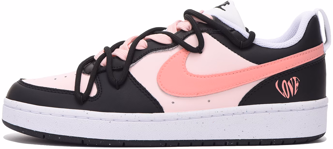 custom-shoes-nike-court-borough-low-black-pink-heart-deconstructed