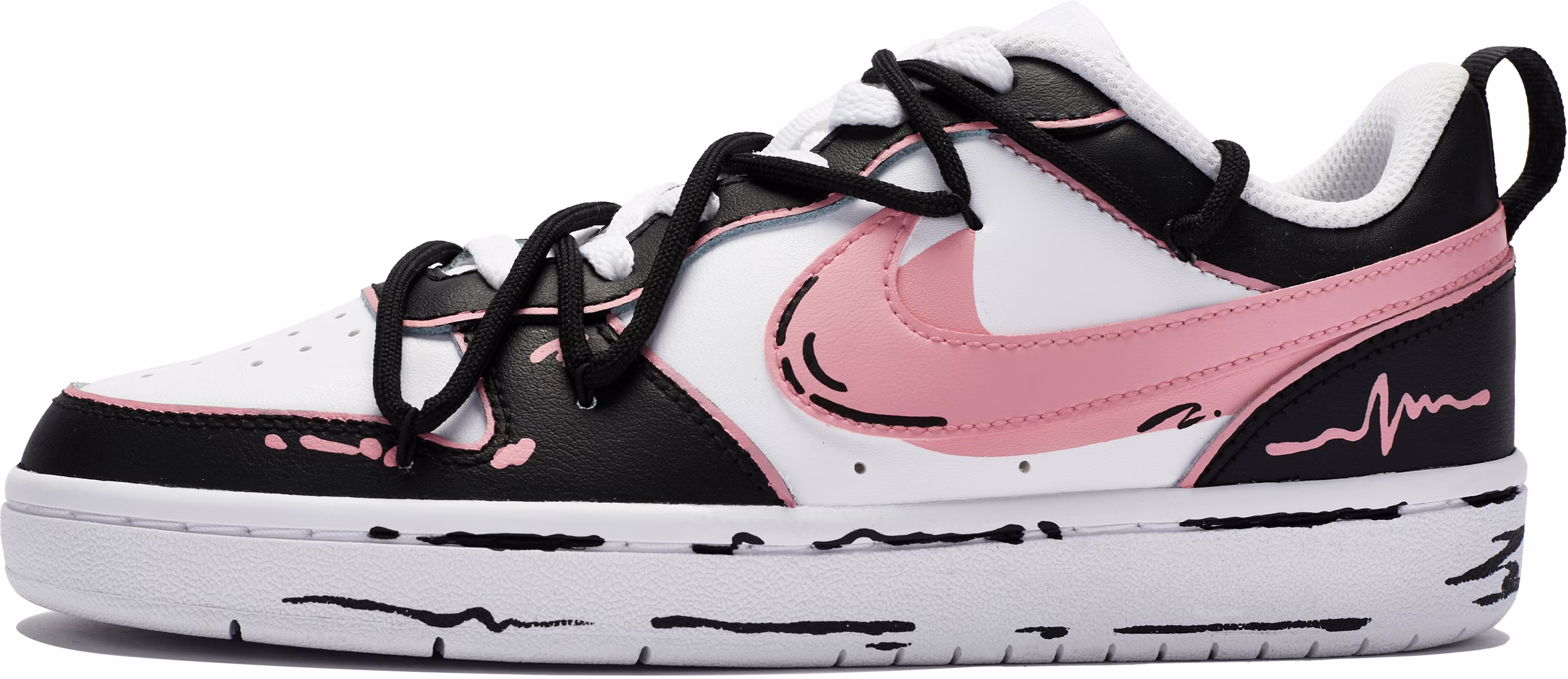custom-shoes-nike-court-borough-low-black-pink-sweet-anime-bq-5448-100-446035