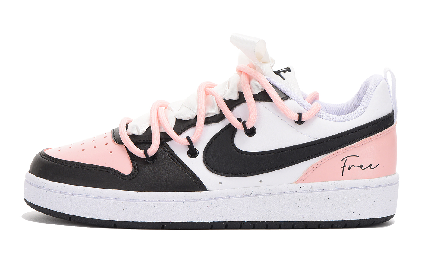 Buy [カスタムシューズ] ナイキ コートバラウ ロー 'ブラック ピンク バイブ' DV5456-104(Team32-女款丝带粉墨)