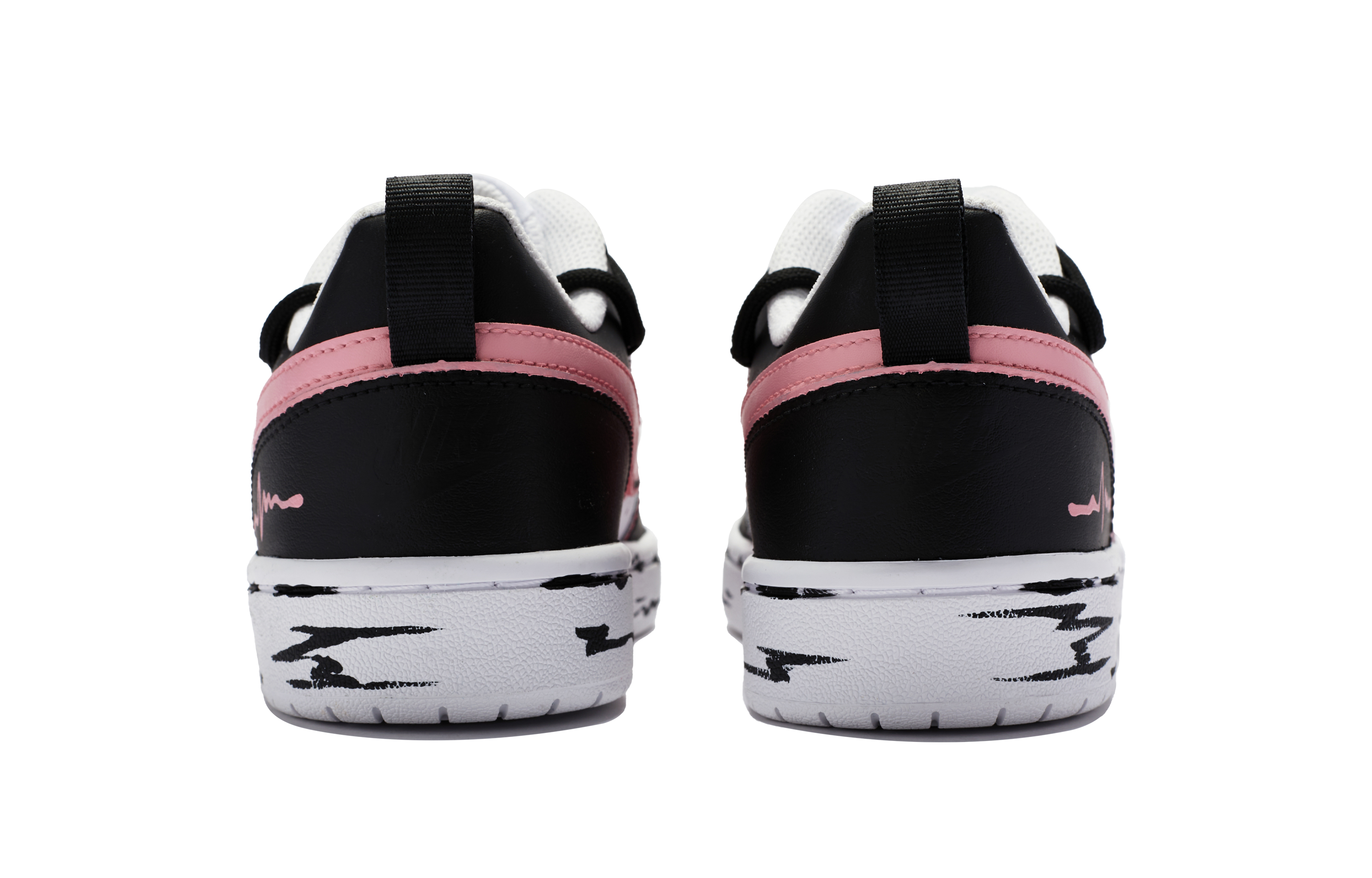 Shop [定制鞋] 耐克Court Borough低帮 '黑粉甜美动漫' BQ5448-100-446035