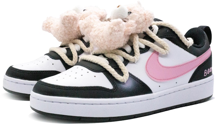 【定製球鞋】Nike Court Borough 嘟嘟熊 御風織夢 甜酷 學院風 小眾個性 防滑耐磨 低筒 板鞋 GS 黑粉 Shop 【定製球鞋】Nike Court Borough 嘟嘟熊 御風織夢 甜酷 學院風 小眾個性 防滑耐磨 低筒 板鞋 GS 黑粉