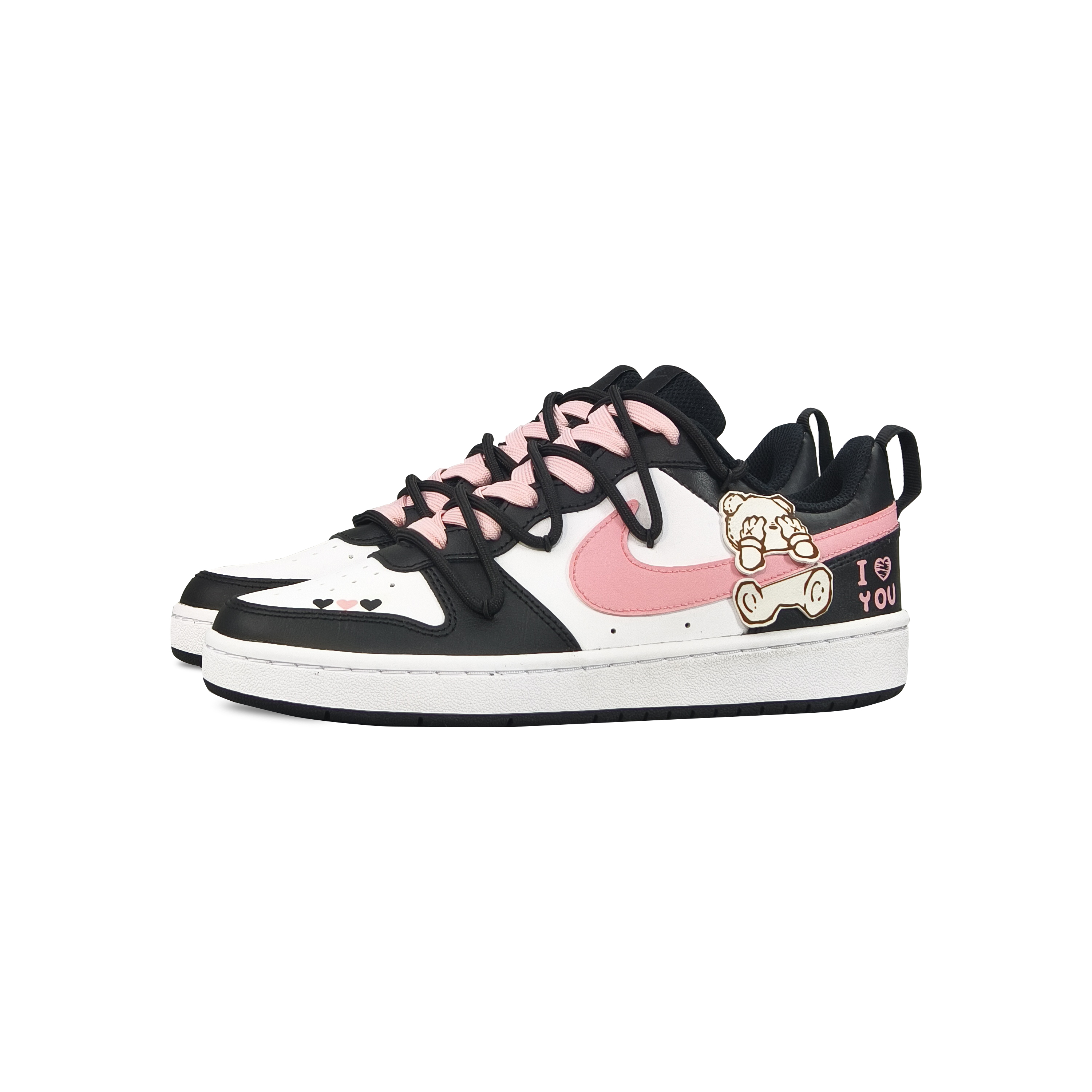 [Custom Shoes] Nike Court Borough Low 'Black Pink Bear' 圖 4