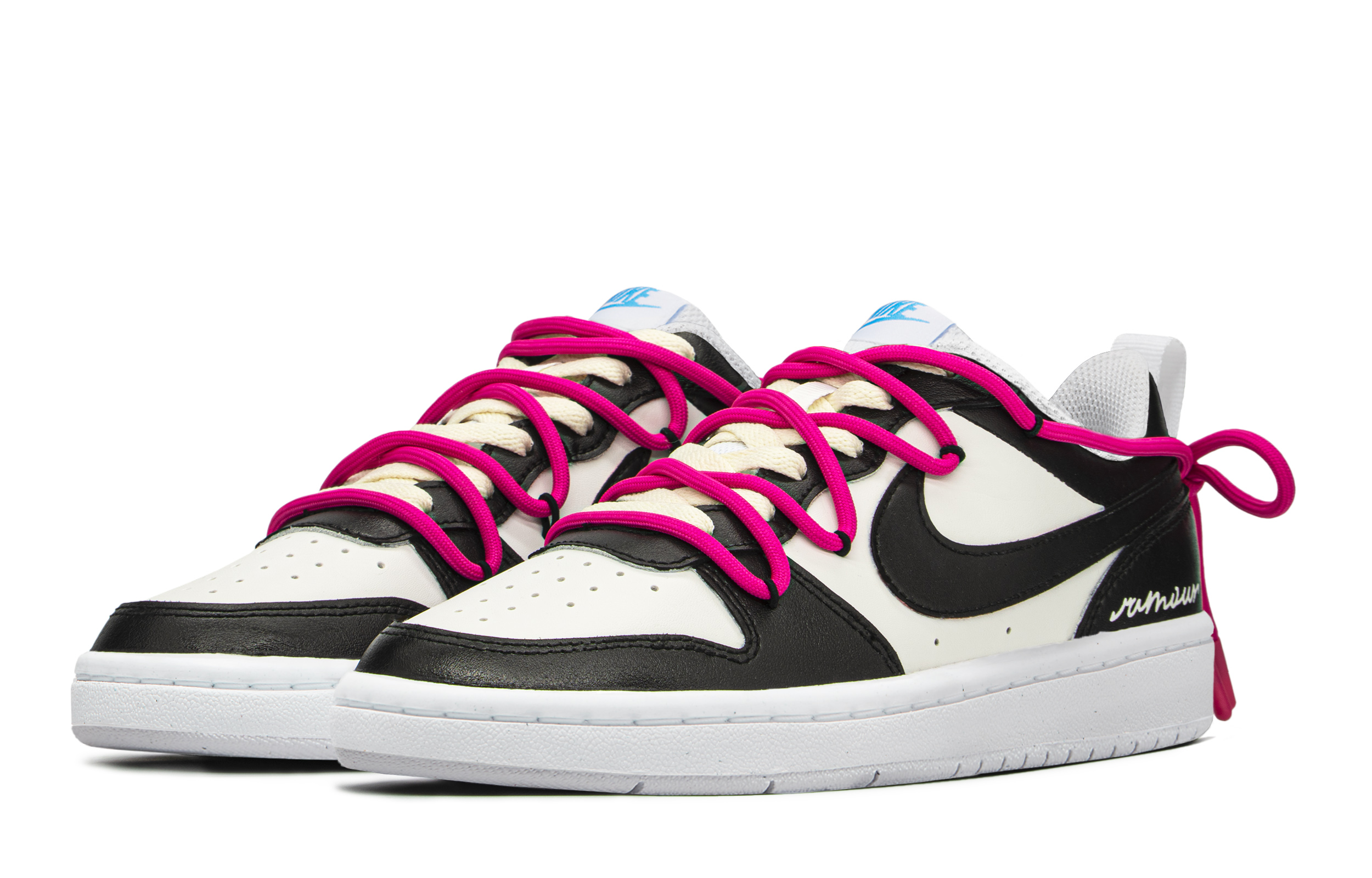 Lookbook [Zapatillas Personalizadas] Nike Court Borough Low 'Negro Blanco Morado' BQ5448-123(TeamA-浪漫熊猫S-BOX)