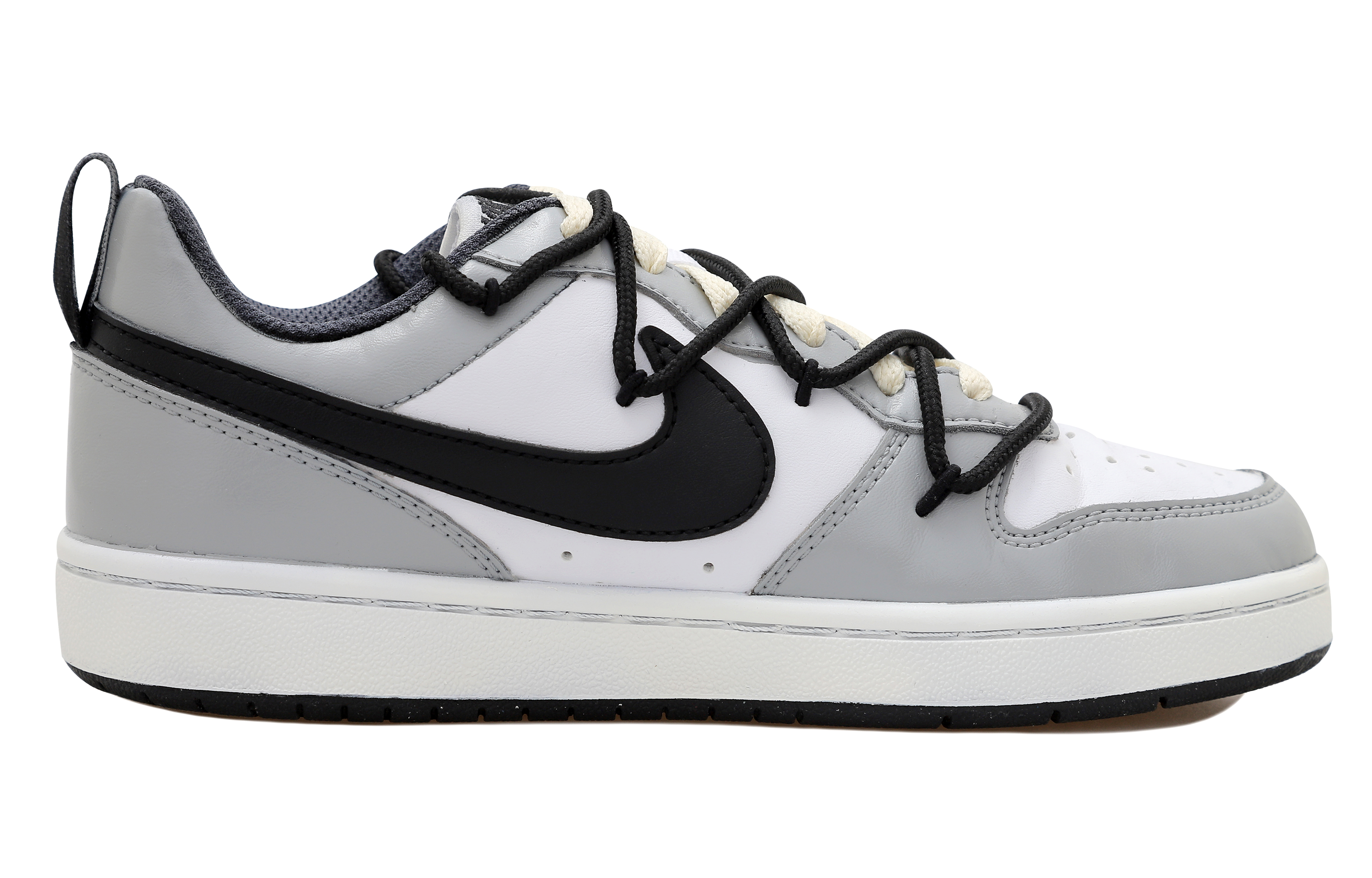 Lookbook ナイキ コート バーロウ カスタム 黒白灰
(Nike Kōto Barō Kasutamu Kuro Shiro Hai) DV5456-104(Team拾玖-灰灰笑脸)