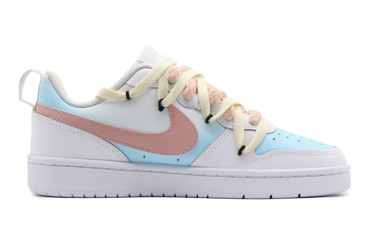 Order [Zapatillas Personalizadas] Nike Court Borough Low 'Olas Azul-Rosa' BQ5448-100(Team57-女款海浪)
