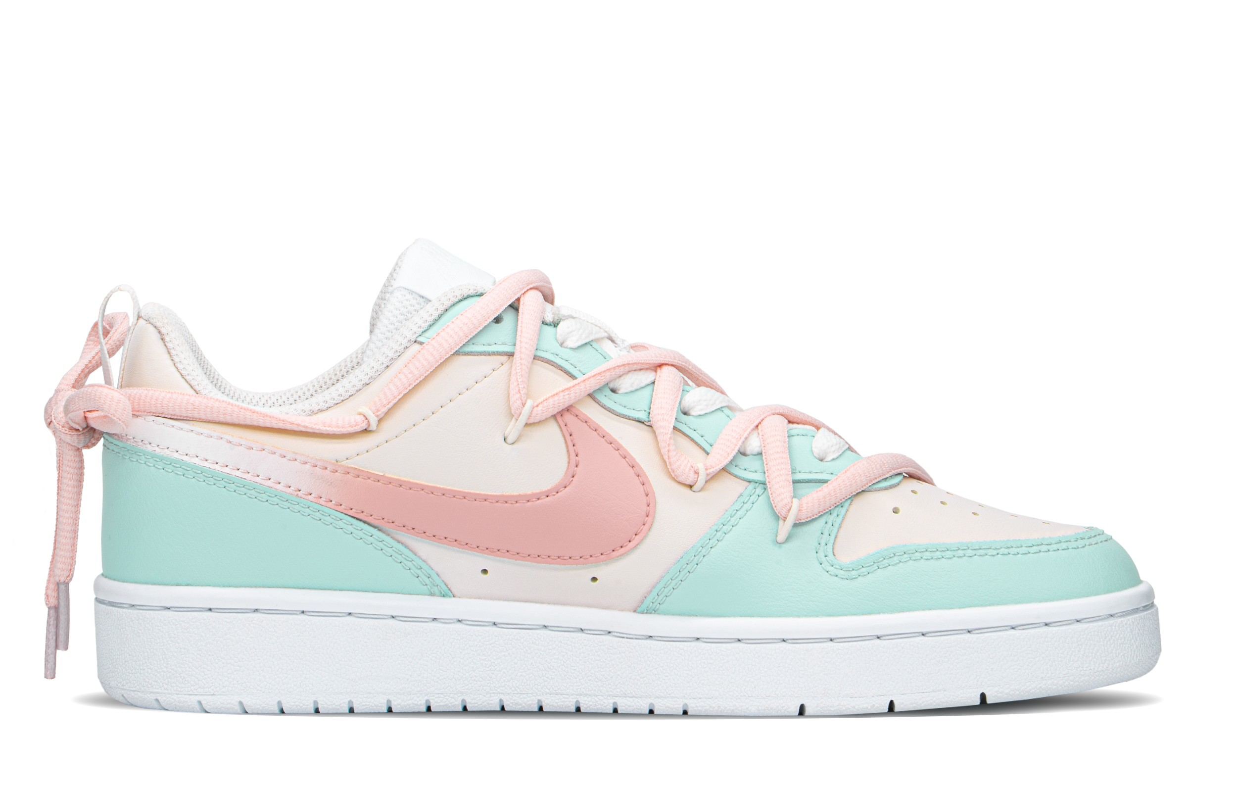 Order [Kasut Tersuai] Nike Court Borough Low 'Pengakuan Biru Merah Jambu' BQ5448-100(TeamA-蓝粉心)