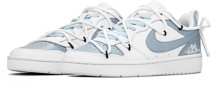 【客製球鞋】 Nike Court Borough FZBB 藍莓撞奶 防滑耐磨 低筒 板鞋 GS 霧藍 Lookbook 【客製球鞋】 Nike Court Borough FZBB 藍莓撞奶 防滑耐磨 低筒 板鞋 GS 霧藍