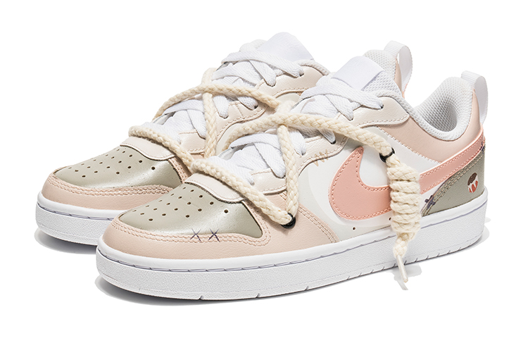 Lookbook Zapatillas Nike Court Borough Low 'Graffiti Rosa Marrón' BQ5448-100(Team22-涂鸦解构棕粉A-BOX)