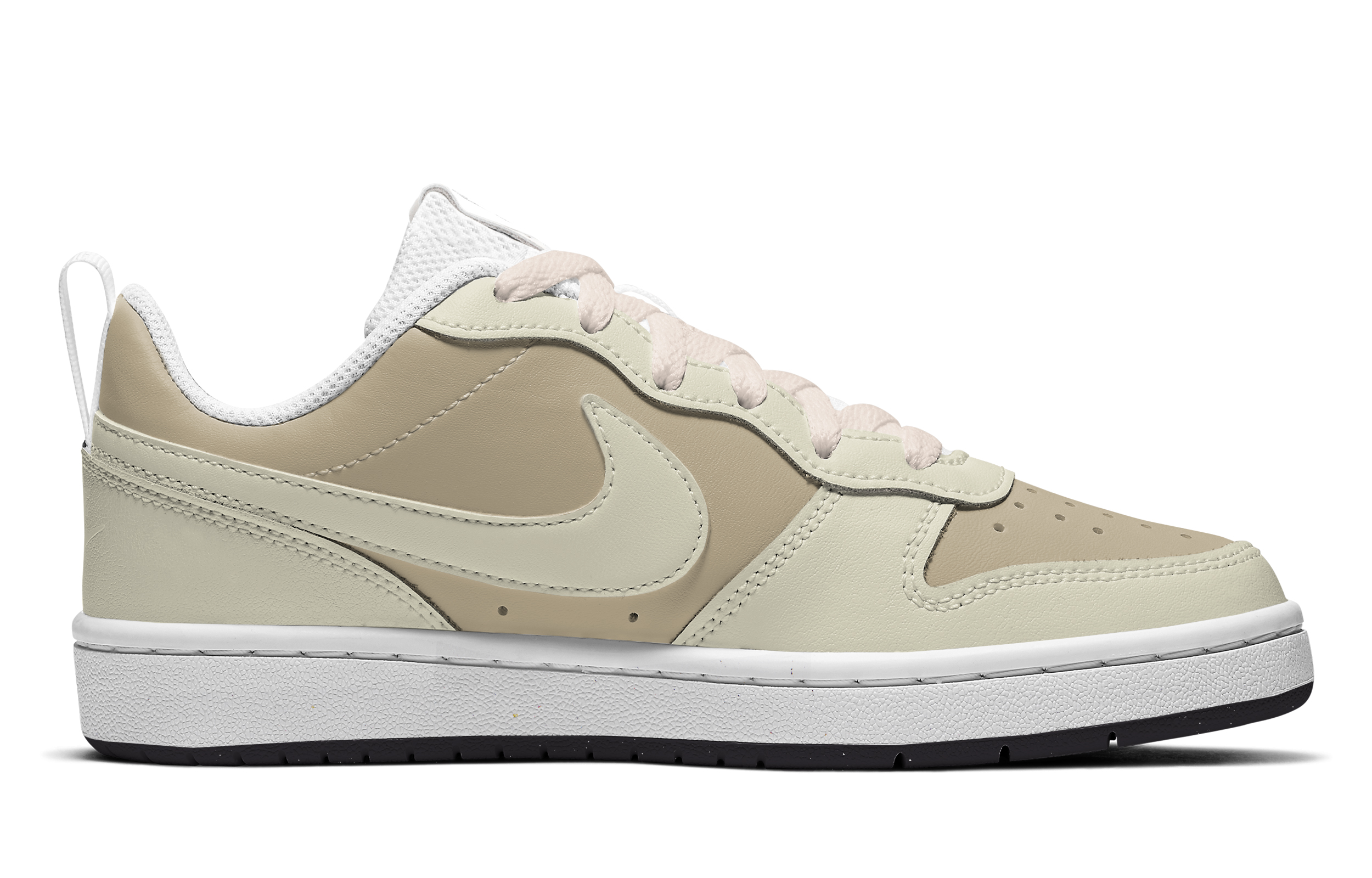 Lookbook 【定製球鞋】 Nike Court Borough系列 減齡戀愛 腰果花 潮流街頭字母 解構高街 低筒 板鞋 GS 卡其棕