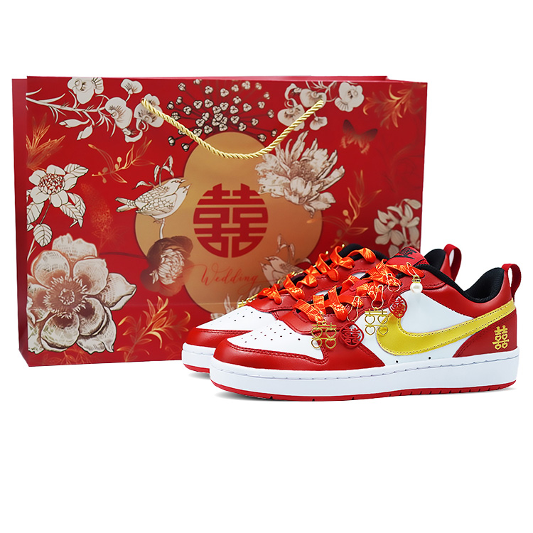 Buy [定制鞋款] 耐克Court Borough Low '中式婚礼红' BQ5448-007(Team289-绮金连理SBOX）