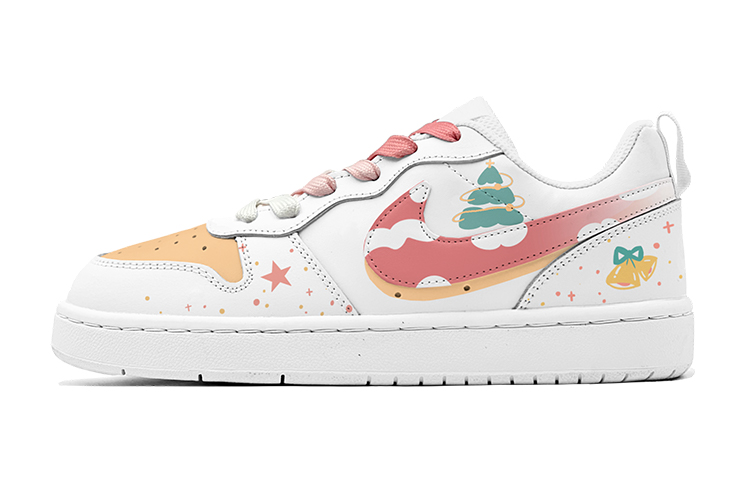 Order 나이키 코트 버러 로우 "핑크 크리스마스" (Nike Court Borough Low "Pink Christmas") BQ5448-100(TeamS-炫彩圣诞树S-BOX)