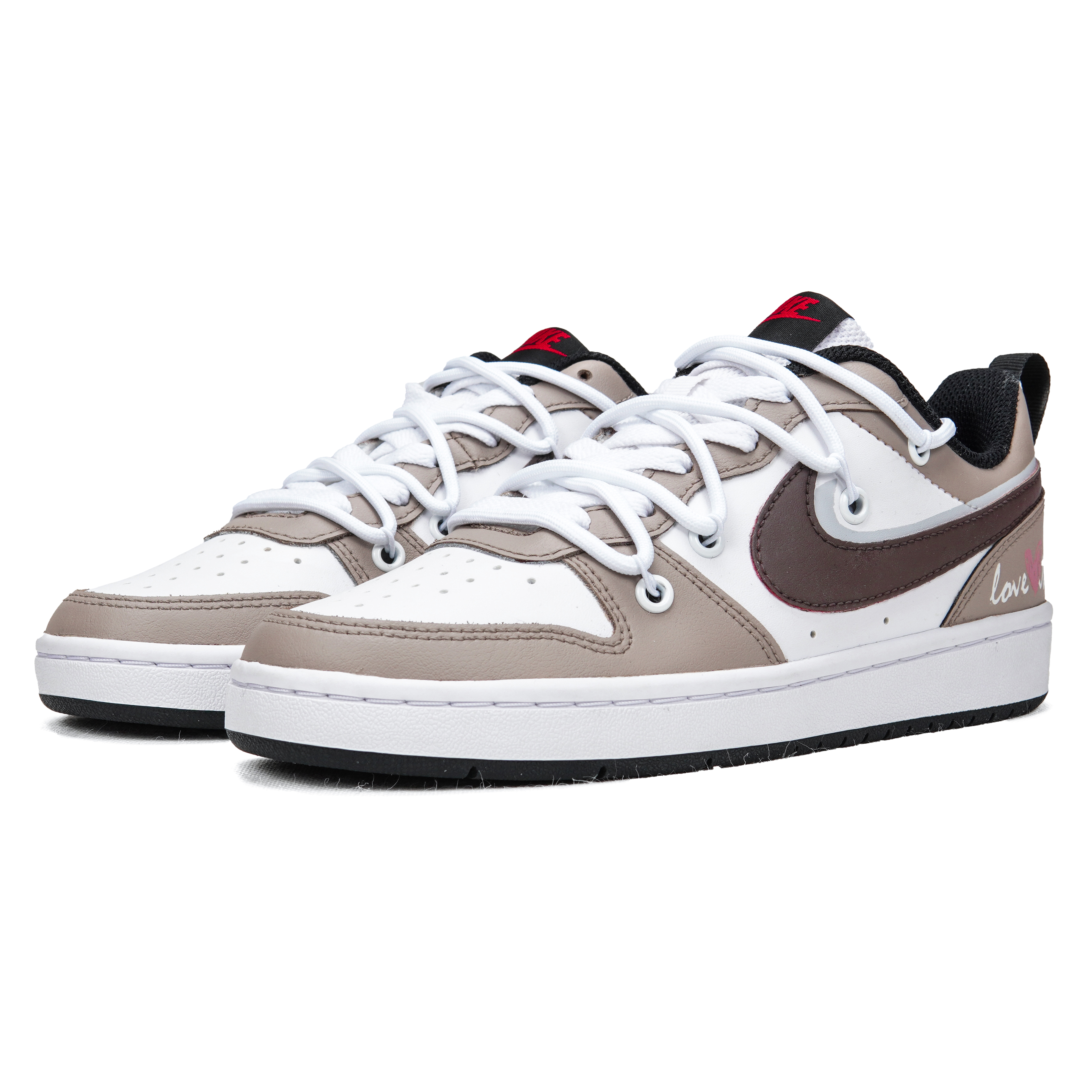 Lookbook [定制鞋款] 耐克Court Borough Low 'Cocoa Latte'可可拿铁配色低帮板鞋 BQ5448-110(Teamp-美式拿铁咖色）