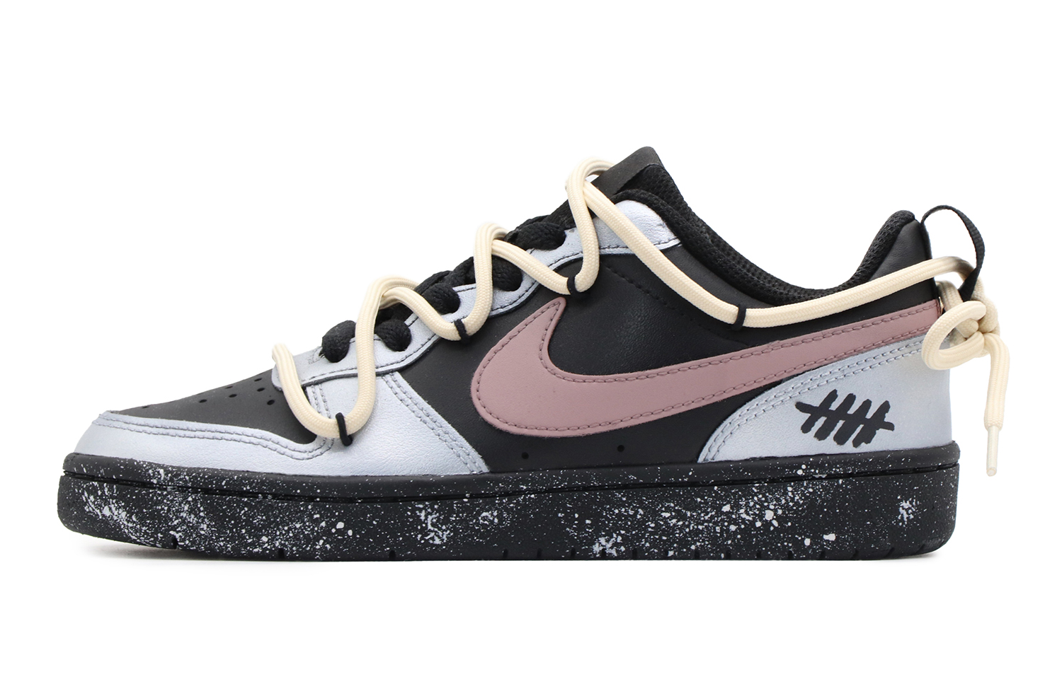 [Custom Shoes] Nike Court Borough Low 'Cyber Barbie Liquid Silver'