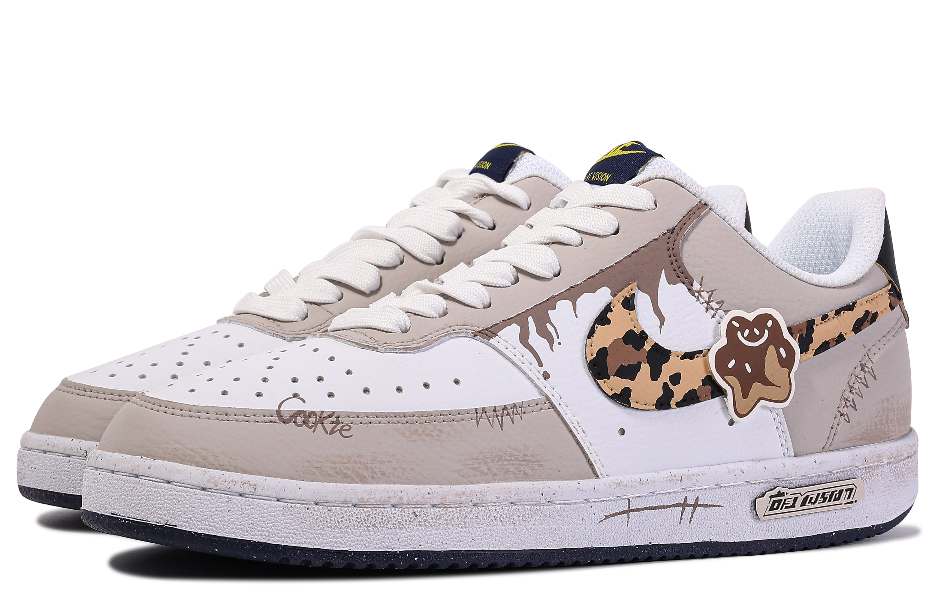 Shop Zapatillas Nike Court Borough Low 'Da Vinci Cookie - Blanco Marrón' DH2987-103(TeamM-复古曲奇-BOX)