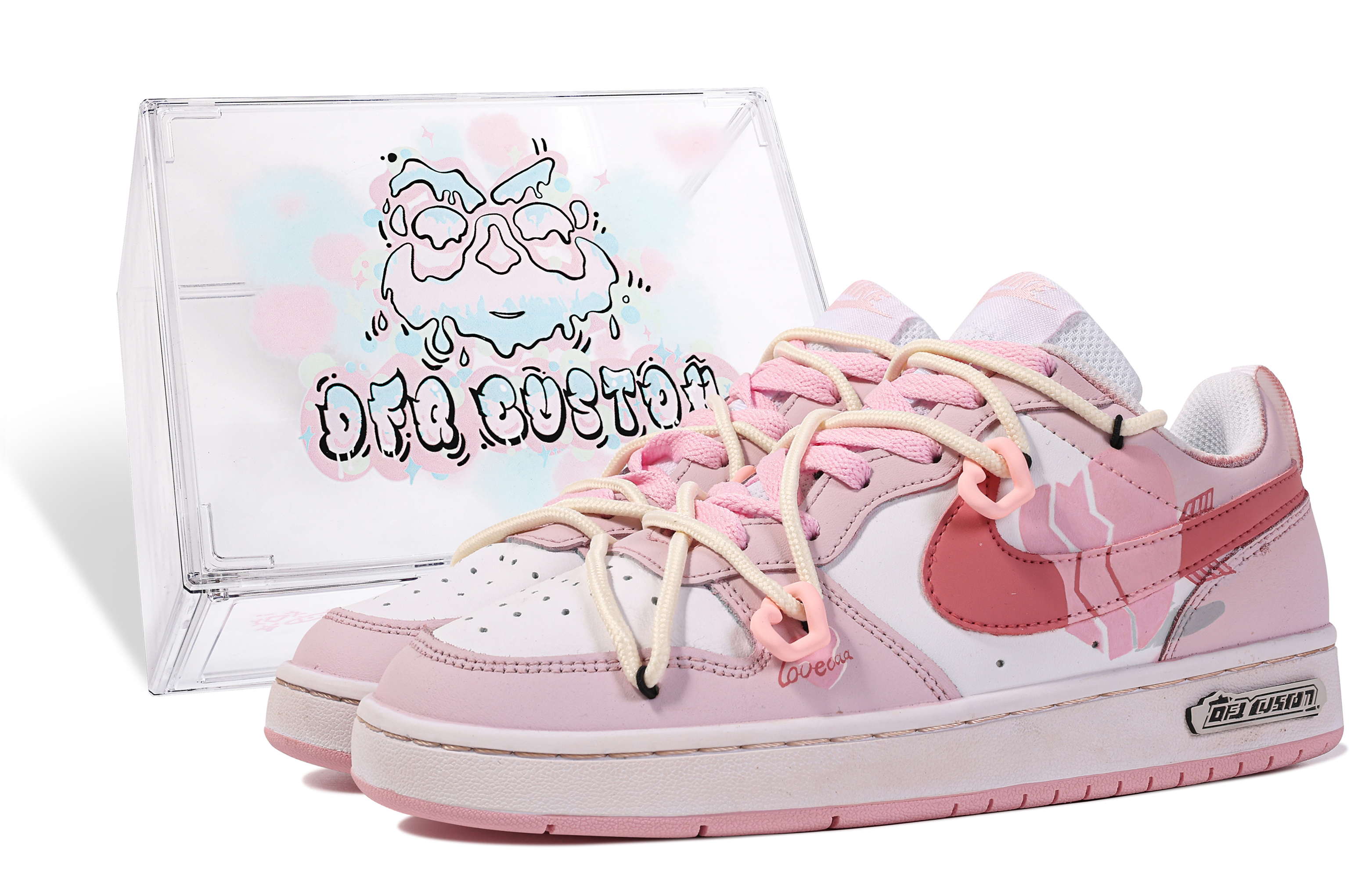 Buy 【定製球鞋】Nike Court Borough 達文西定製 禮盒 愛之箭 愛心 簡約 百搭 舒適 防滑耐磨 低筒 板鞋 GS 粉