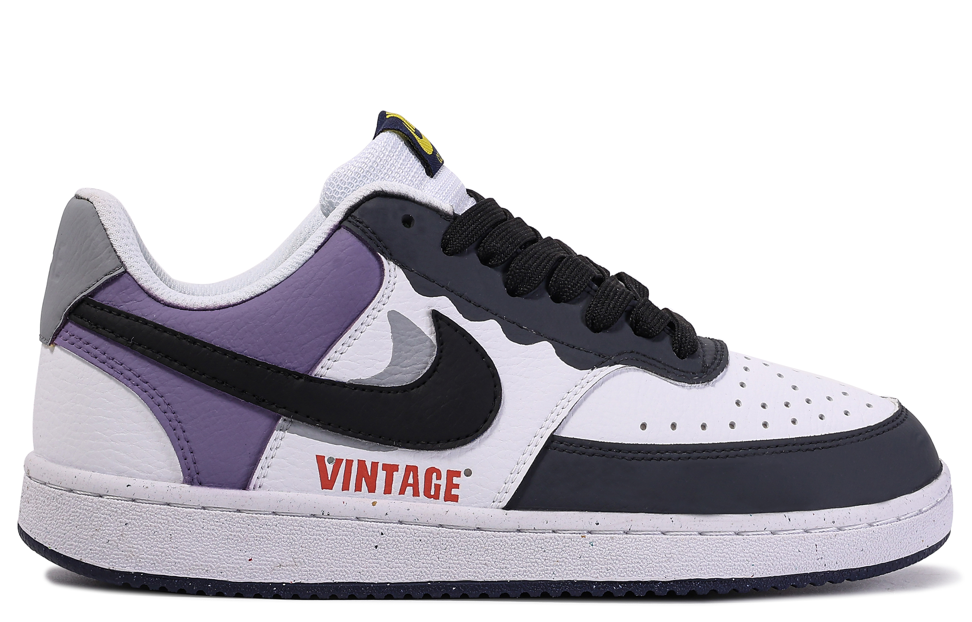 [Custom Shoes] Nike Court Borough Low 'Da Vinci Thunderstorm White-Black-Purple' 圖 3