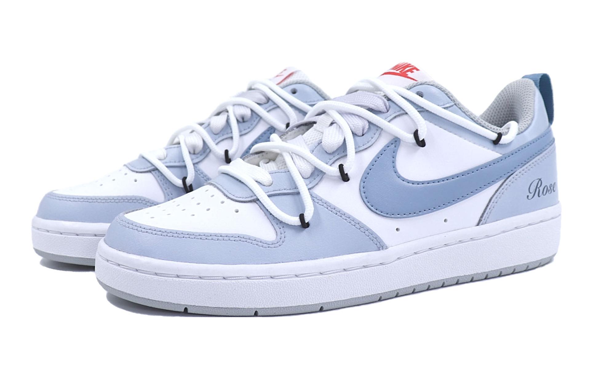 Lookbook [カスタムシューズ] ナイキ コートボロー LOW 'ドーパミンブルーローズ' BQ5448-117(Team25-多巴胺GS蓝玫瑰)