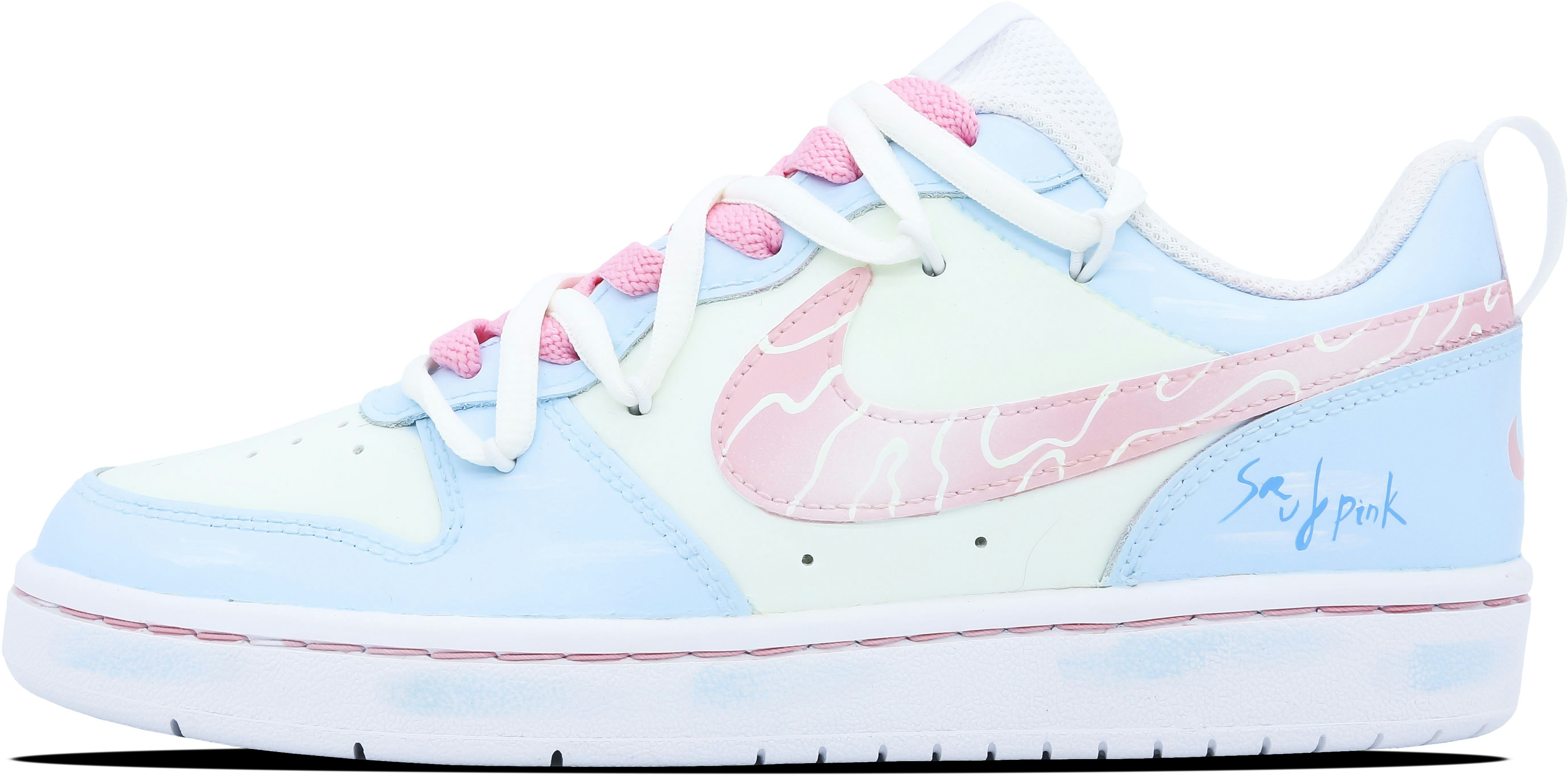 custom-shoes-nike-court-borough-low-dopamine-misty-sea-pink