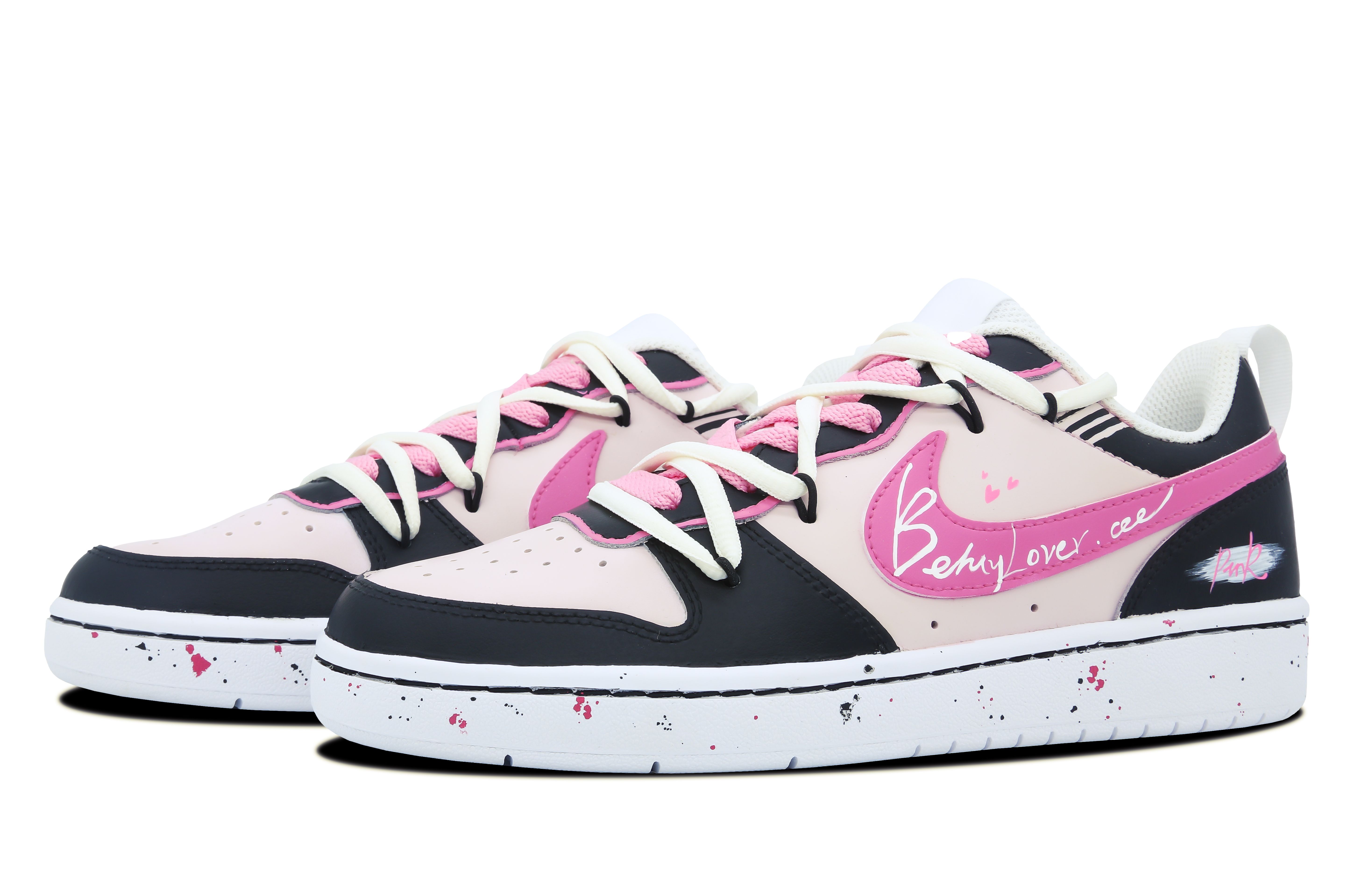 Lookbook [Zapatillas Personalizadas] Nike Court Borough Low 'Dopamine Pink Love' BQ5448-100(Team60-女款粉墨之恋)