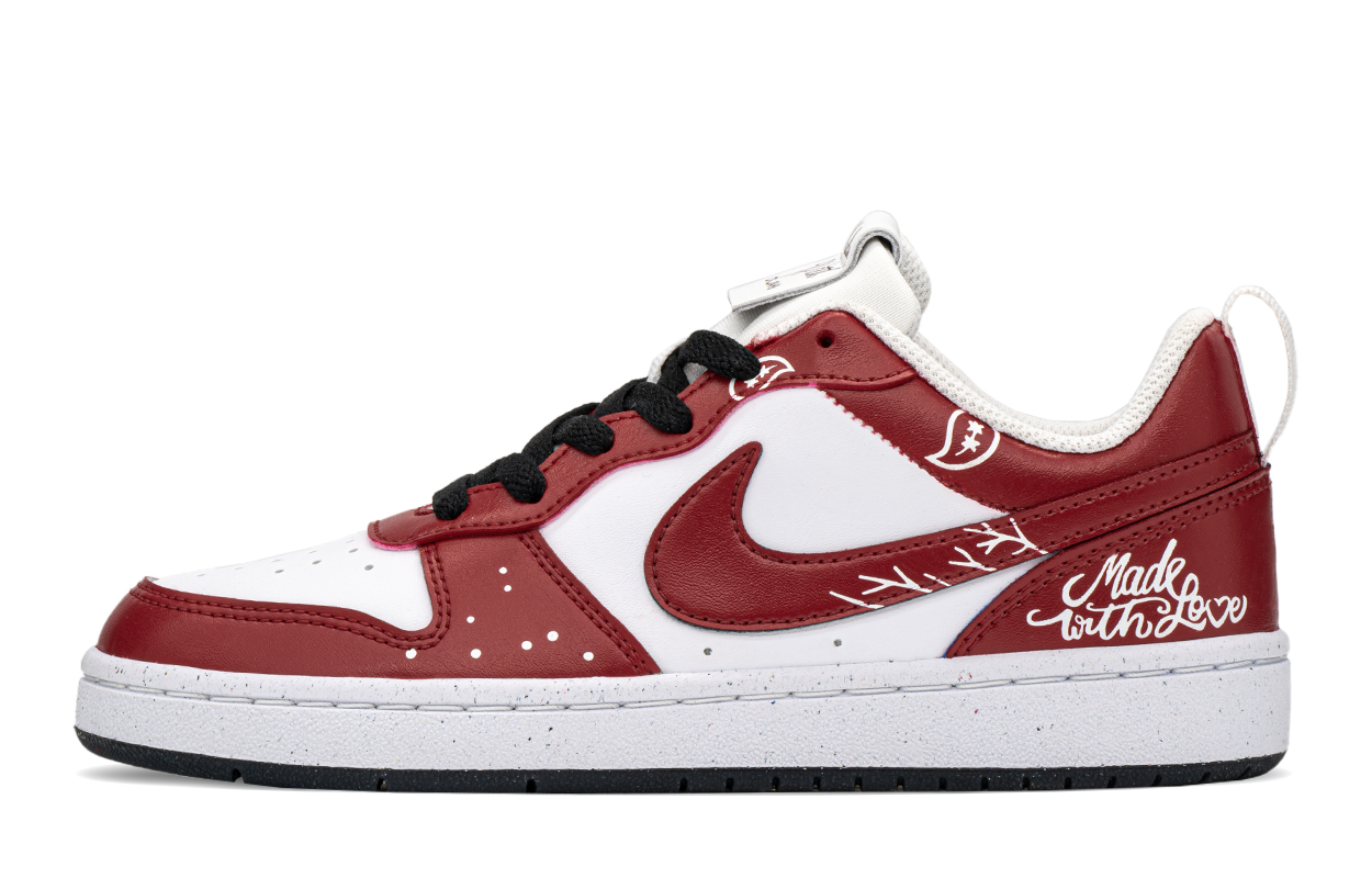 Order [Zapatillas Personalizadas] Nike Court Borough Low 'Doble Felicidad Rojo' DV5456-108(TeamA-现爱情造红喜腰果)
