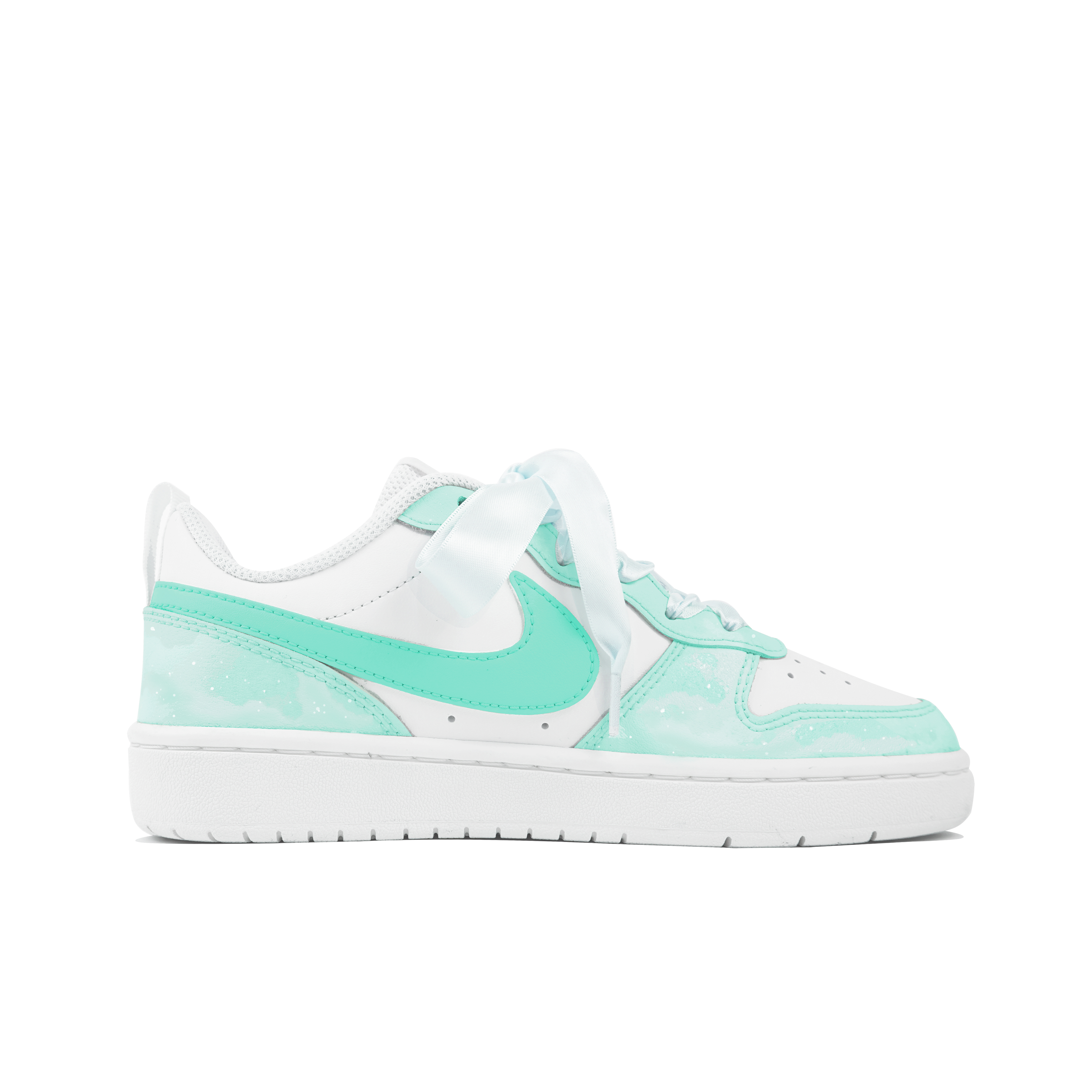 Order 【客製球鞋】 Nike Court Borough 玖制 星光驿站系列 翡翠星空 銀河畫廊 禮袋 低筒 板鞋 GS 白綠