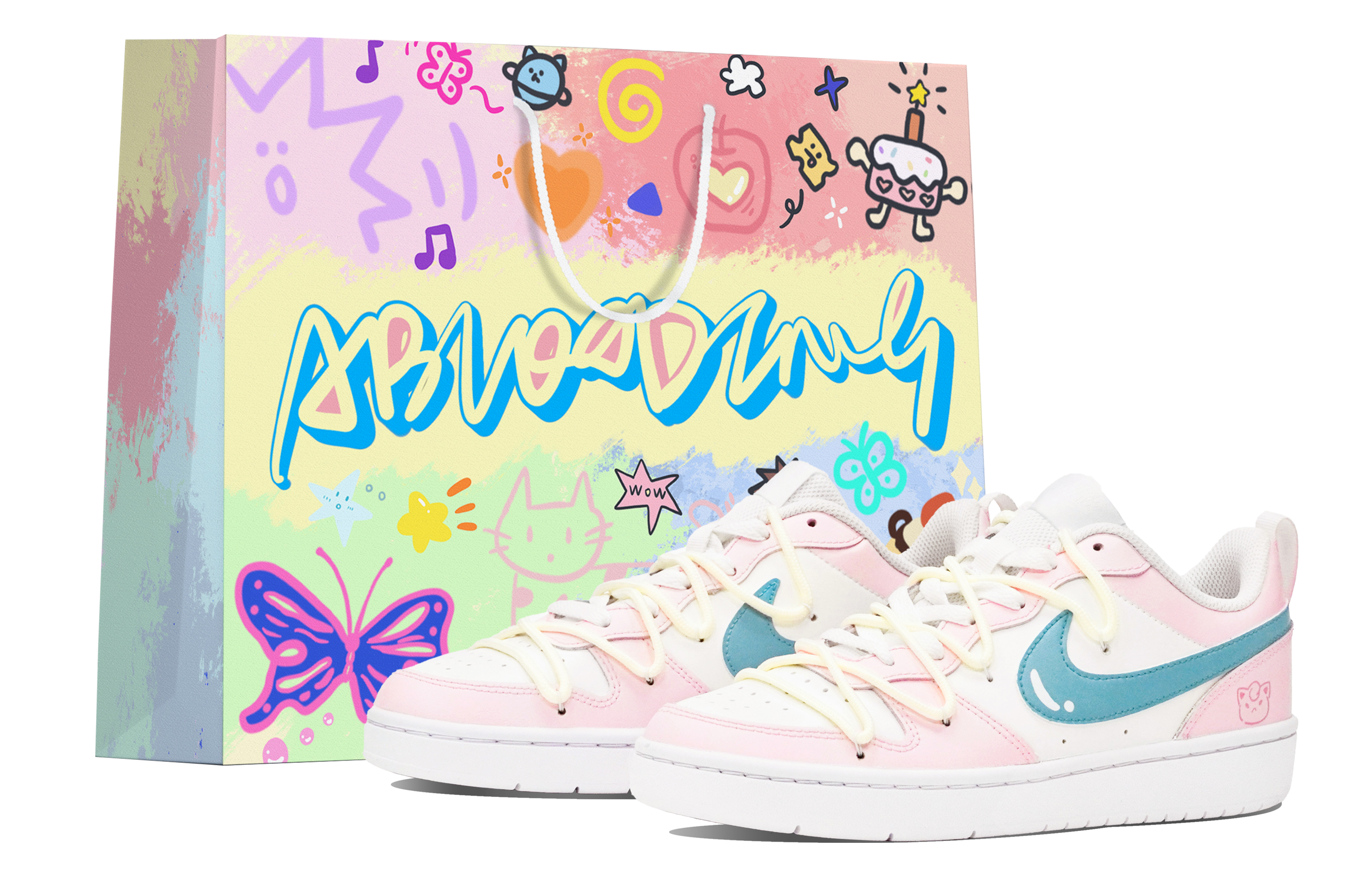 Buy [定制鞋] 耐克Court Borough Low '童话森林 - 卷毛小猫' BQ5448-100-466150