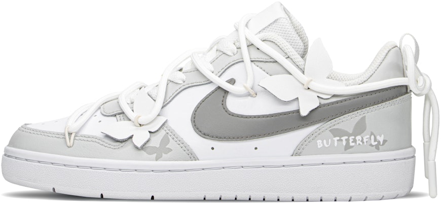 【客製球鞋】 Nike Court Borough FZBB 禮盒 清新 蝴蝶 低筒 板鞋 GS 灰白 Order 【客製球鞋】 Nike Court Borough FZBB 禮盒 清新 蝴蝶 低筒 板鞋 GS 灰白
