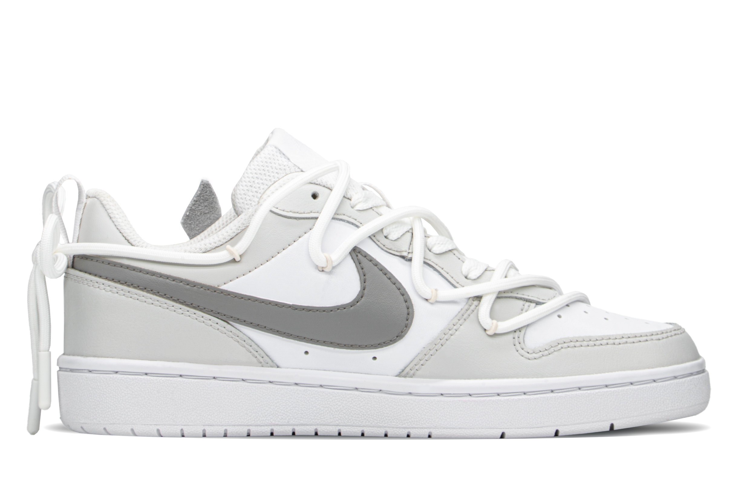 Lookbook [Zapatillas Personalizadas] Nike Court Borough Low 'Mariposa Gris-Blanco' BQ5448-100(TeamA-蝴蝶灰S-BOX)