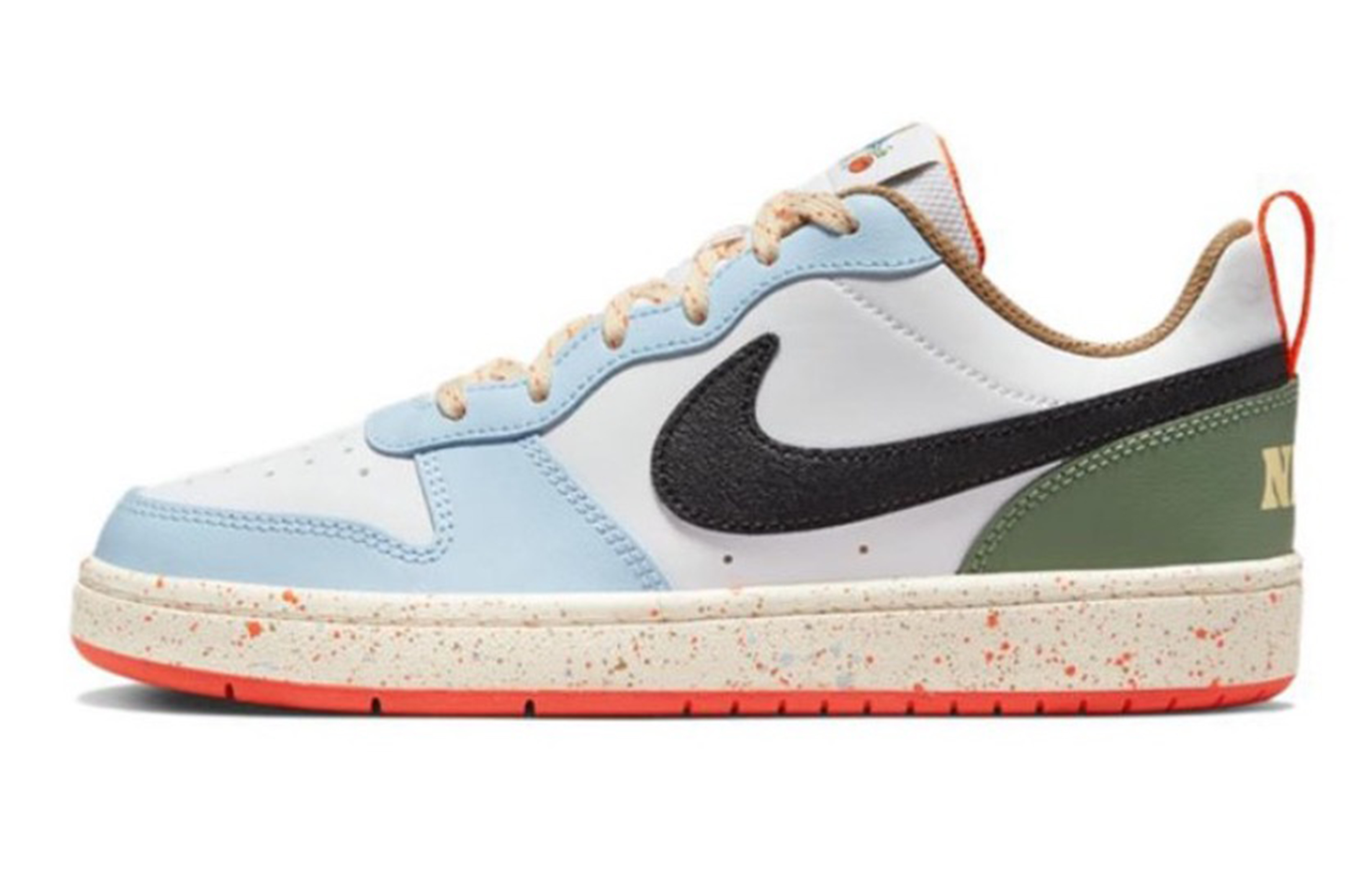 Sizing [Sepatu Custom] Nike Court Borough Low 'Future Bamboo Illusion - Hijau Oranye' DX6052-101-485223