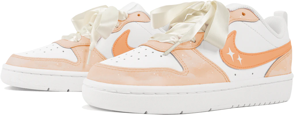 【定制球鞋】Nike Court Borough 玖制 皮革 橘色星空 银河畫廊 防滑減震耐磨 低幫 板鞋 GS 白橘 Lookbook 【定制球鞋】Nike Court Borough 玖制 皮革 橘色星空 银河畫廊 防滑減震耐磨 低幫 板鞋 GS 白橘