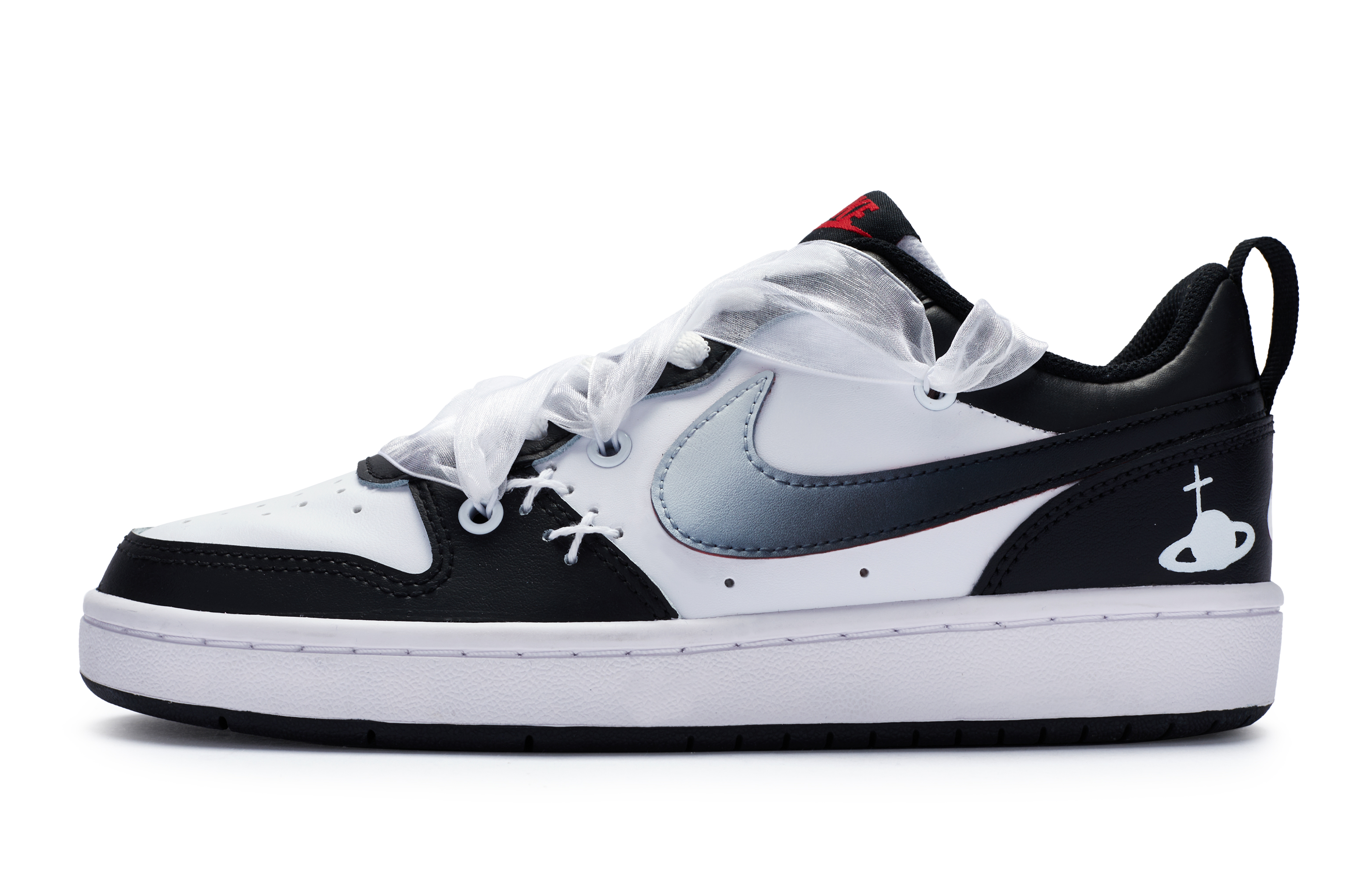 [Custom Shoes] Nike Court Borough Low 'Galaxy Encounter Black White Silver'