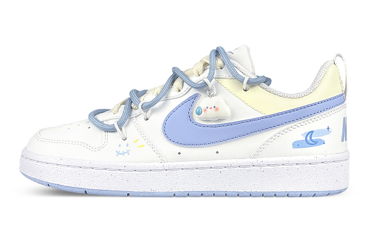 Buy [Sepatu Kustom] Nike Court Borough Low 'Goodnight Moon - Putih Biru Kuning' DV5456-103(Team102-女CB月亮云朵解)