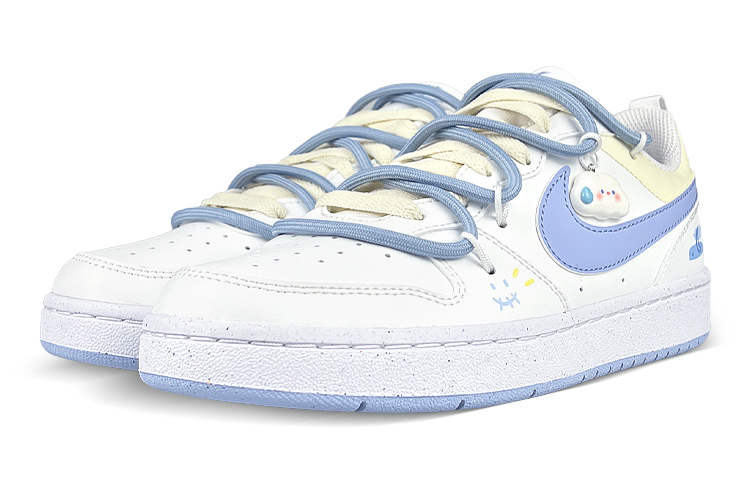 Lookbook [Sepatu Kustom] Nike Court Borough Low 'Goodnight Moon - Putih Biru Kuning' DV5456-103(Team102-女CB月亮云朵解)