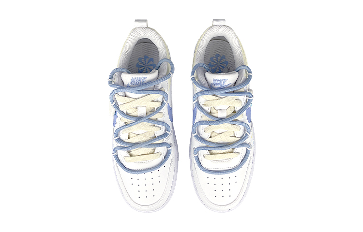 Shop [Sepatu Kustom] Nike Court Borough Low 'Goodnight Moon - Putih Biru Kuning' DV5456-103(Team102-女CB月亮云朵解)