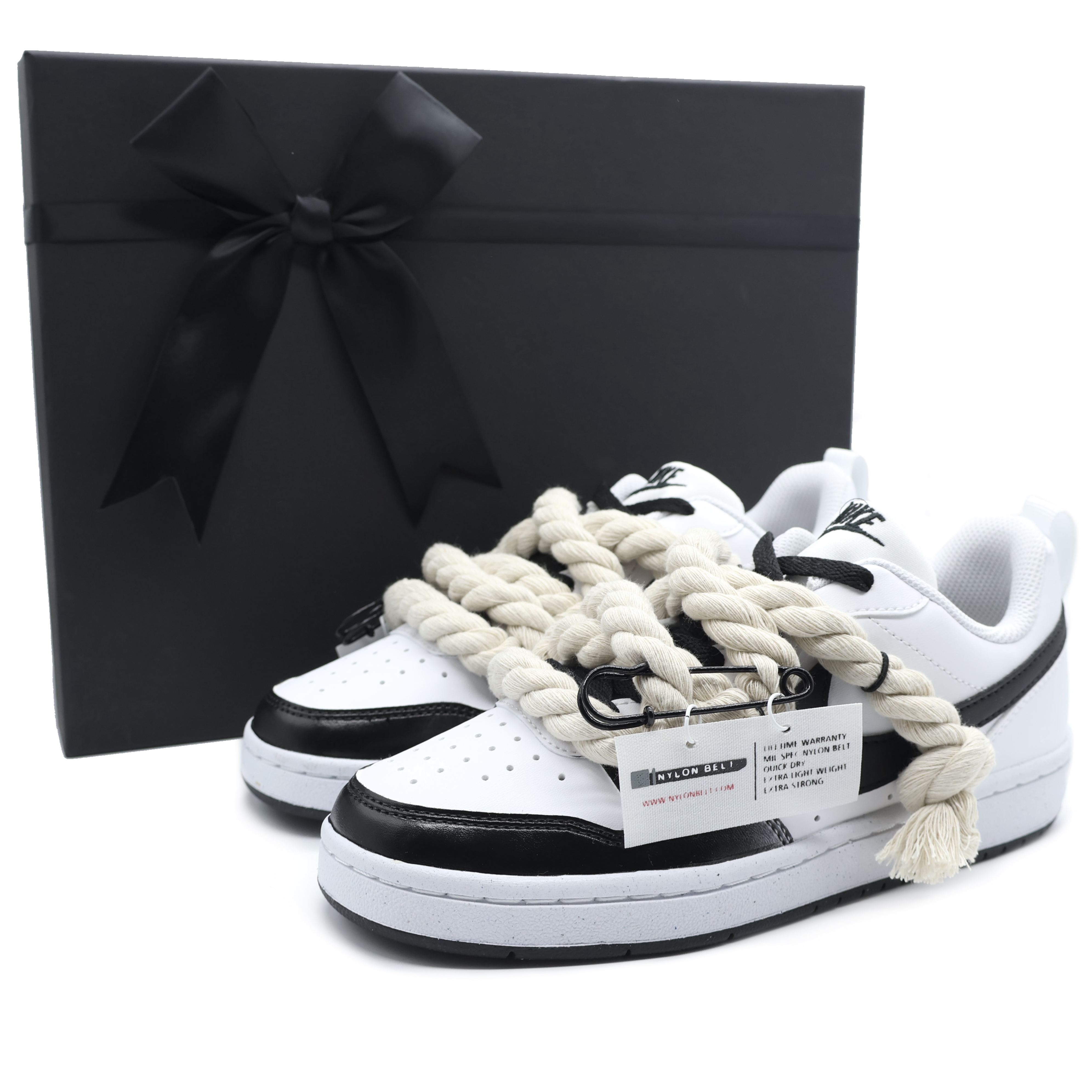 Buy 나이키 코트 보로우 로우 '그라데이션 블랙' (커스텀) DV5456-104（Team155-HJ）