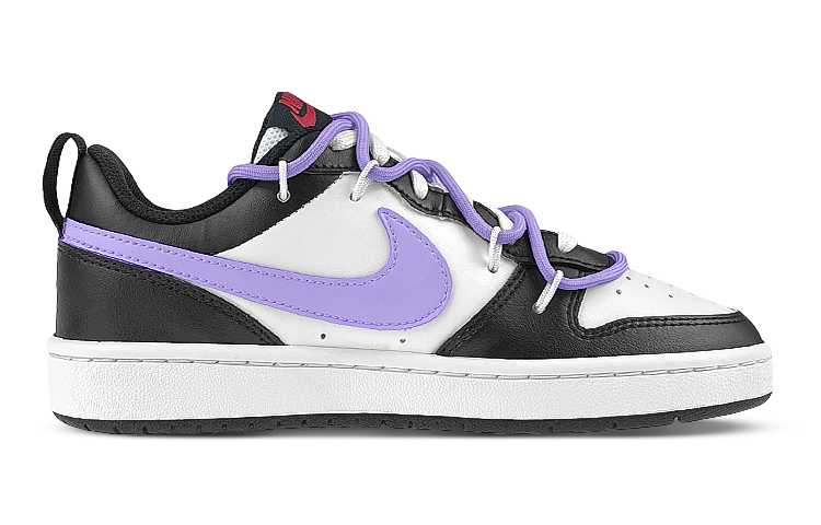 Order 【定製球鞋】Nike Court Borough Low 禮盒 紫葡萄 vibe風解構 雙鞋帶 低幫 板鞋 GS 黑白紫
