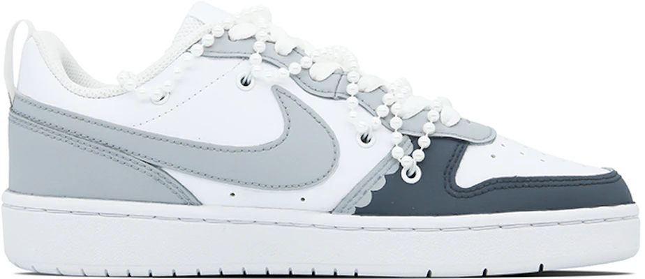 【客製化球鞋】Nike Court Borough 獨特 甜美 簡約 百搭 耐磨減震透氣 低筒 板鞋 GS 灰白 Order 【客製化球鞋】Nike Court Borough 獨特 甜美 簡約 百搭 耐磨減震透氣 低筒 板鞋 GS 灰白