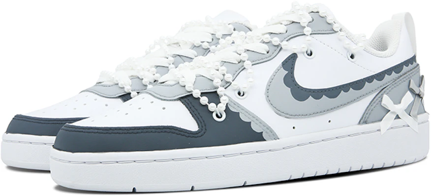 【客製化球鞋】Nike Court Borough 獨特 甜美 簡約 百搭 耐磨減震透氣 低筒 板鞋 GS 灰白 Lookbook 【客製化球鞋】Nike Court Borough 獨特 甜美 簡約 百搭 耐磨減震透氣 低筒 板鞋 GS 灰白