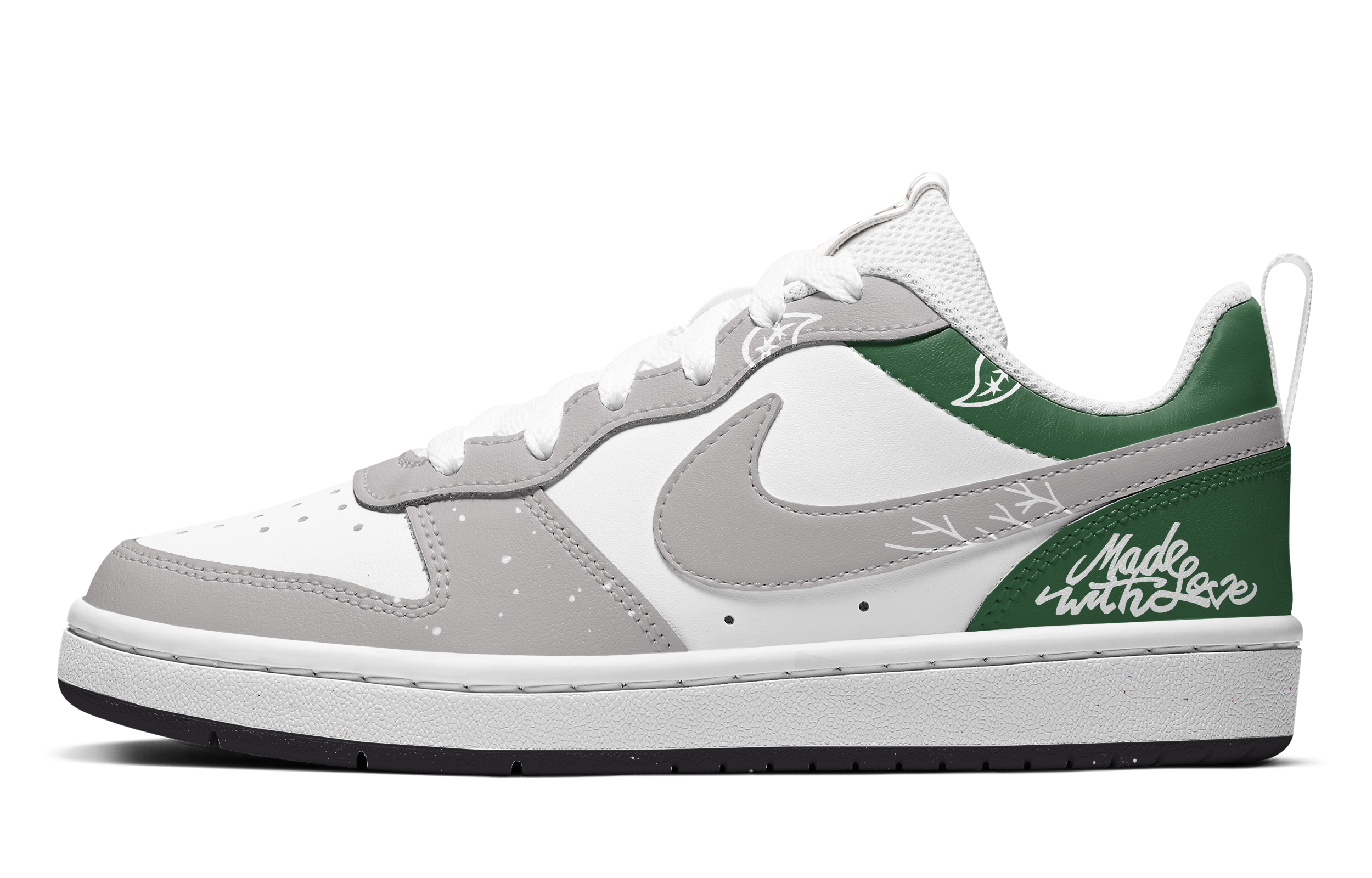 Order [定制鞋款] 耐克Court Borough低帮 '绿色佩斯利爱' DV5456-108(TeamA-现爱情造绿白腰果)