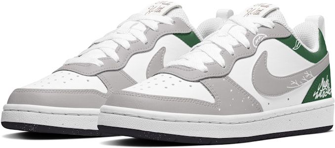 【客製球鞋】Nike Court Borough系列 減齡愛情 腰果花 潮流街頭 字母 解構高街 低筒 球鞋 GS 綠白 Shop 【客製球鞋】Nike Court Borough系列 減齡愛情 腰果花 潮流街頭 字母 解構高街 低筒 球鞋 GS 綠白