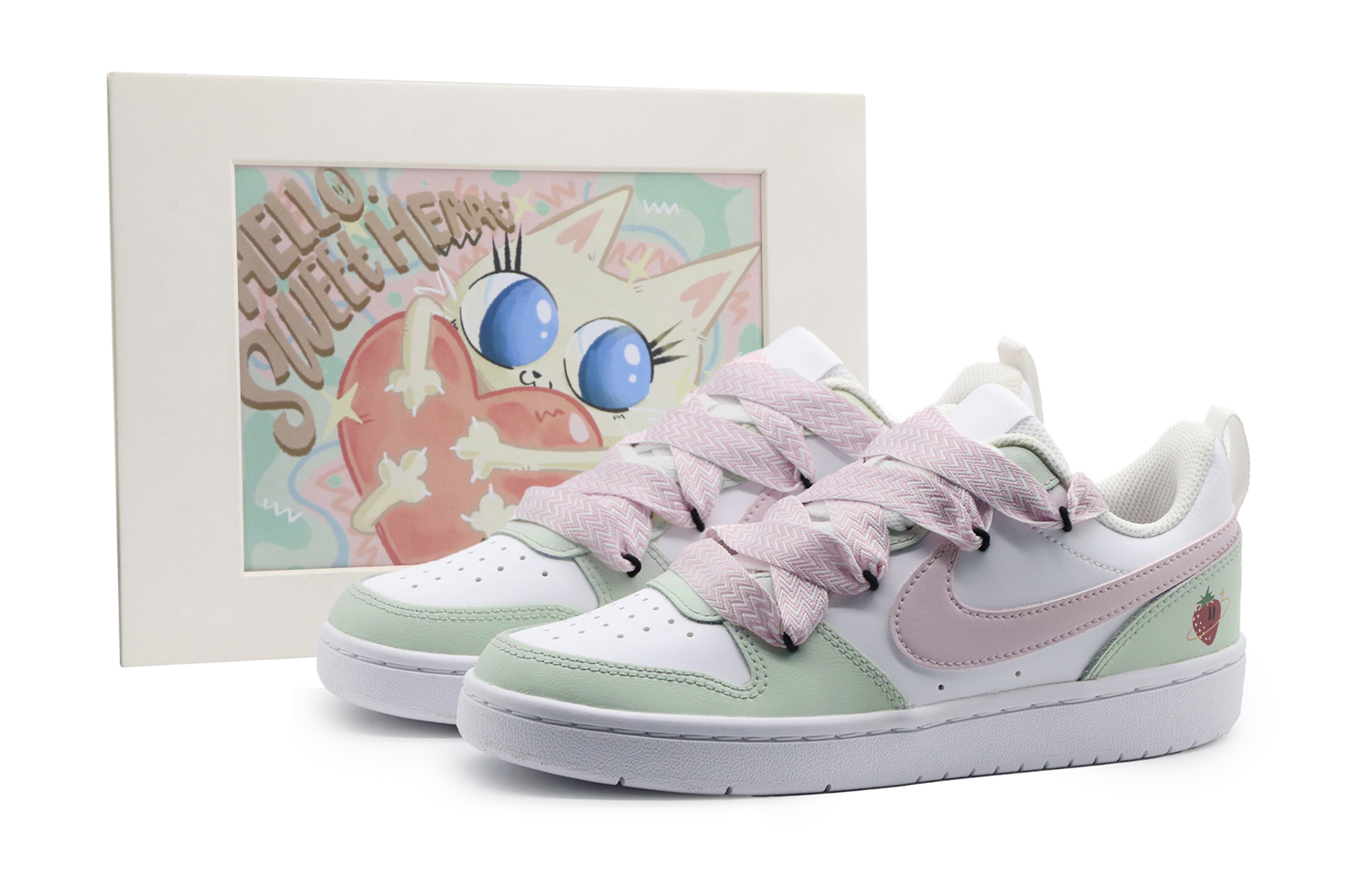 Buy [Zapatos Personalizados] Nike Court Borough Low 'Verde Rosa' BQ5448-100(Team57-女款溜溜梅)