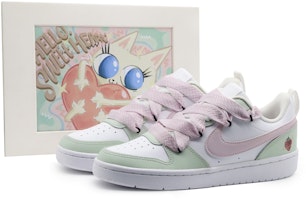 【客製球鞋】Nike Court Borough 溜溜梅 戶外 夏日搭配 小眾活力 清新 解構 低筒 球鞋 GS 綠粉 Buy 【客製球鞋】Nike Court Borough 溜溜梅 戶外 夏日搭配 小眾活力 清新 解構 低筒 球鞋 GS 綠粉